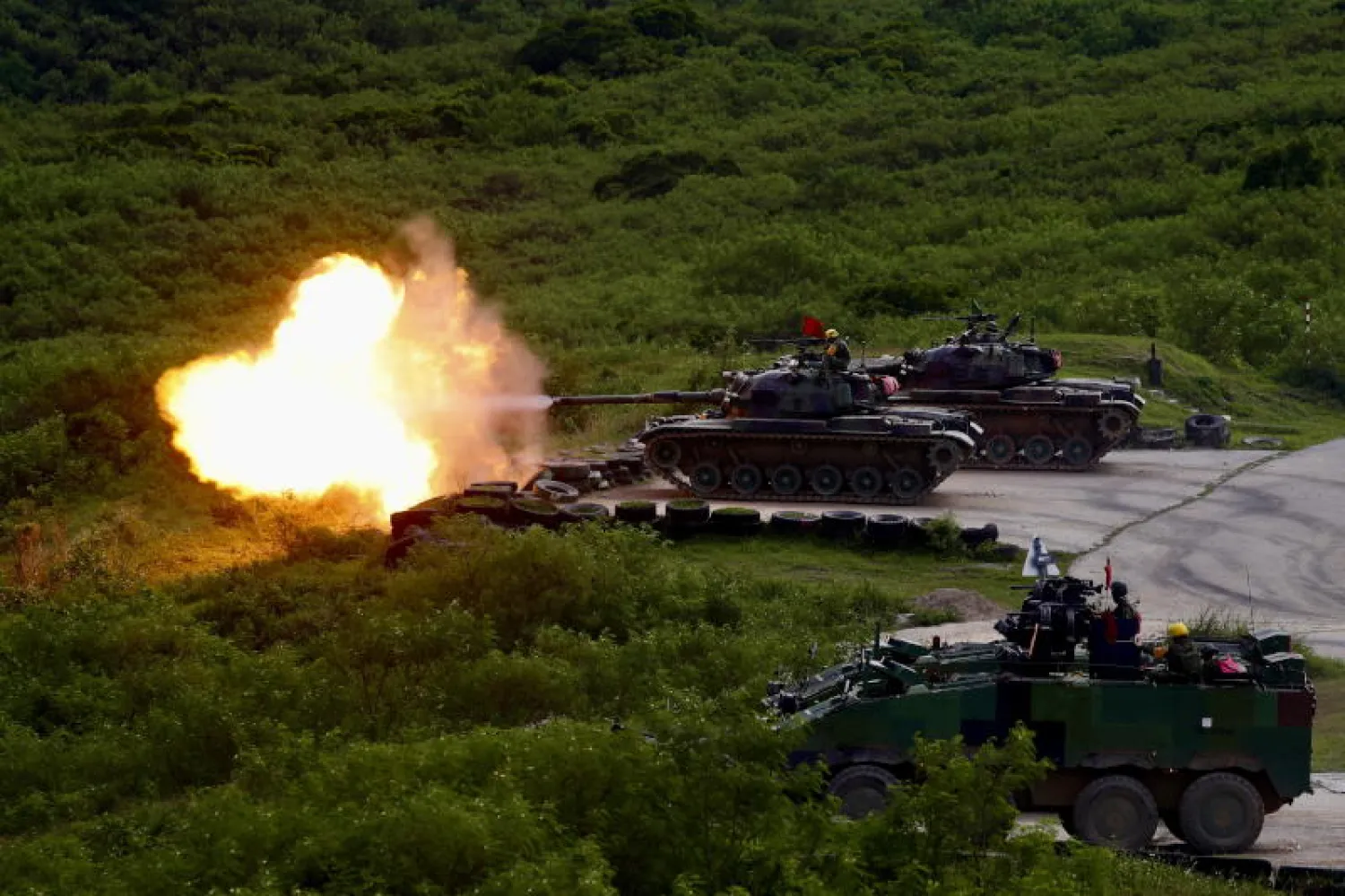 جانب من مناورات عسكرية أجرتها تايوان الأسبوع الماضي (إ.ب.أ)