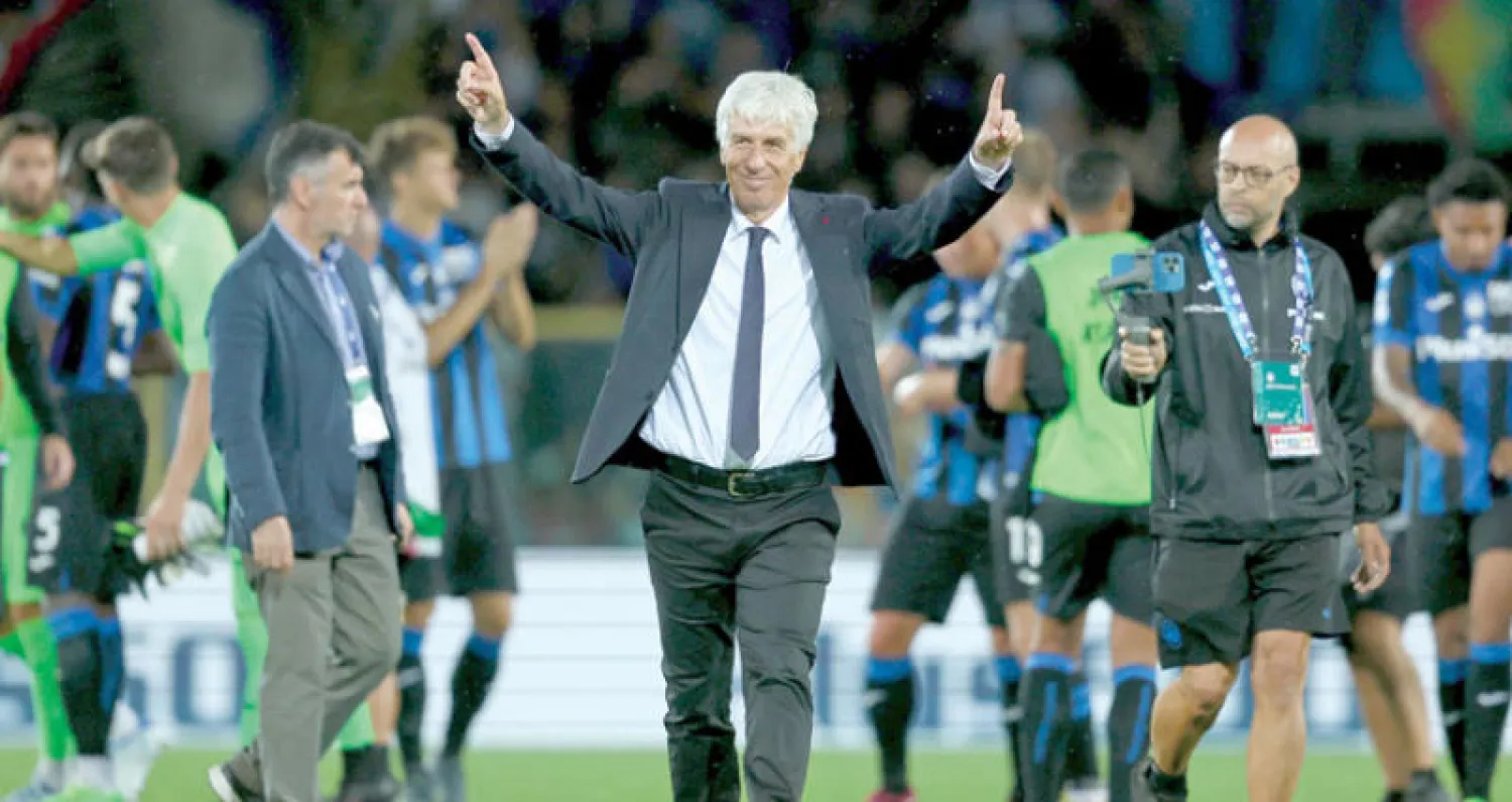 غاسبيريني يحتفل بفوز  أتالانتا على تورينو في الدوري الإيطالي  (إ.ب.أ)