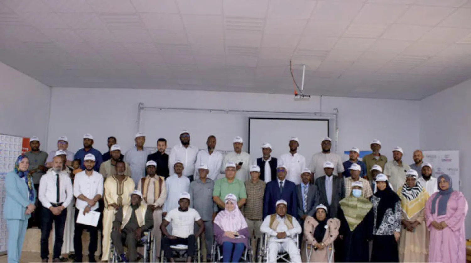 جانب من المشاركين في «منتدى مراقبي الجنوب» الليبي (مفوضية الانتخابات)