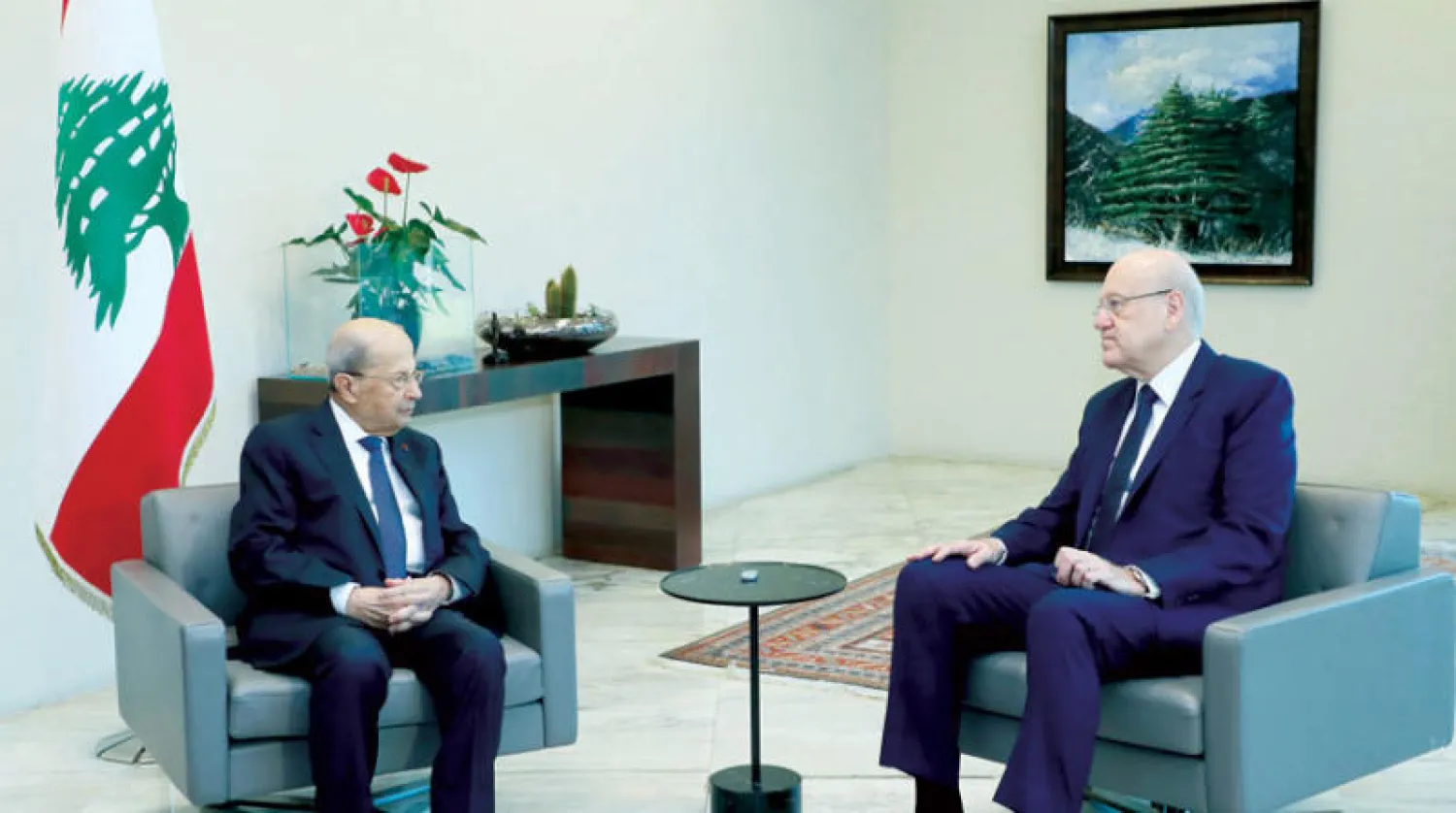 الرئيسان عون وميقاتي خلال لقائهما الأخير (دالاتي ونهرا)