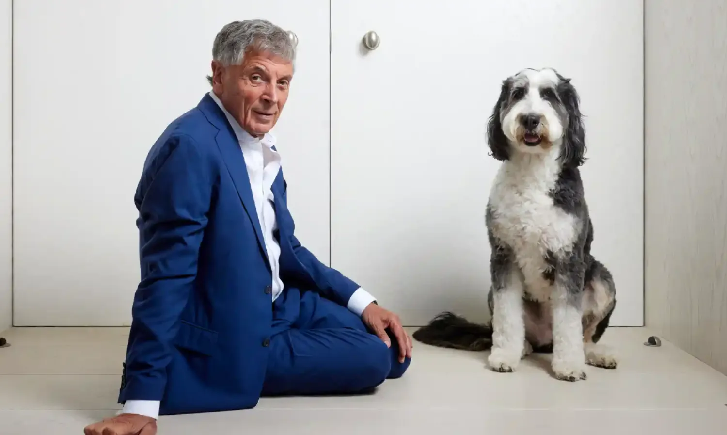 David Dein, pictured with his dog Bernie, is an advocate for prison reform: ‘You wouldn’t put a dog in a cage for 20 hours a day, but some offenders are. The chance of rehabilitation is minimal.’ Photograph: David Levene/The Guardian
