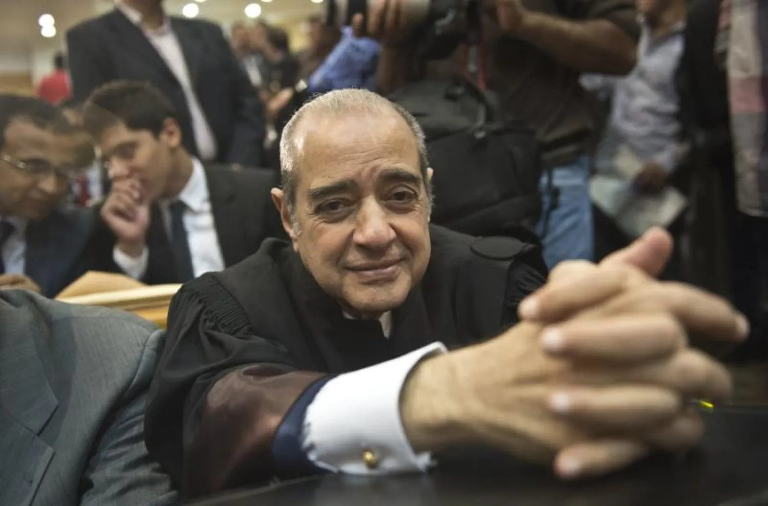 فريد الديب رئيس فريق الدفاع عن الرئيس المصري الأسبق حسني مبارك خلال جلسة محاكمة في 8 يونيو 2013 (أرشيفية - أ.ف.ب)
