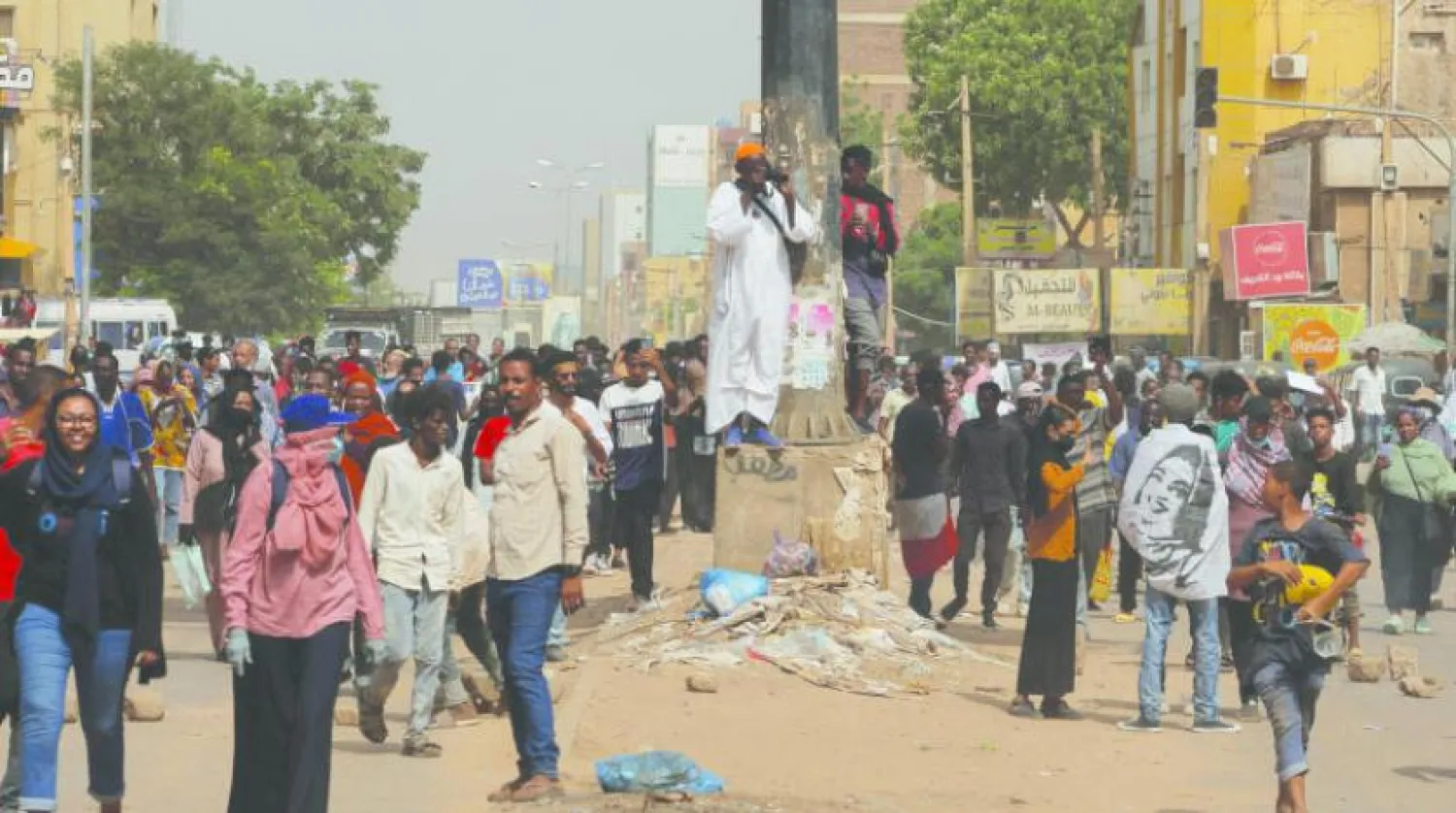 Part of the protests in Khartoum to demand restoring the civilian rule on September 17, 2022. (AFP) 
