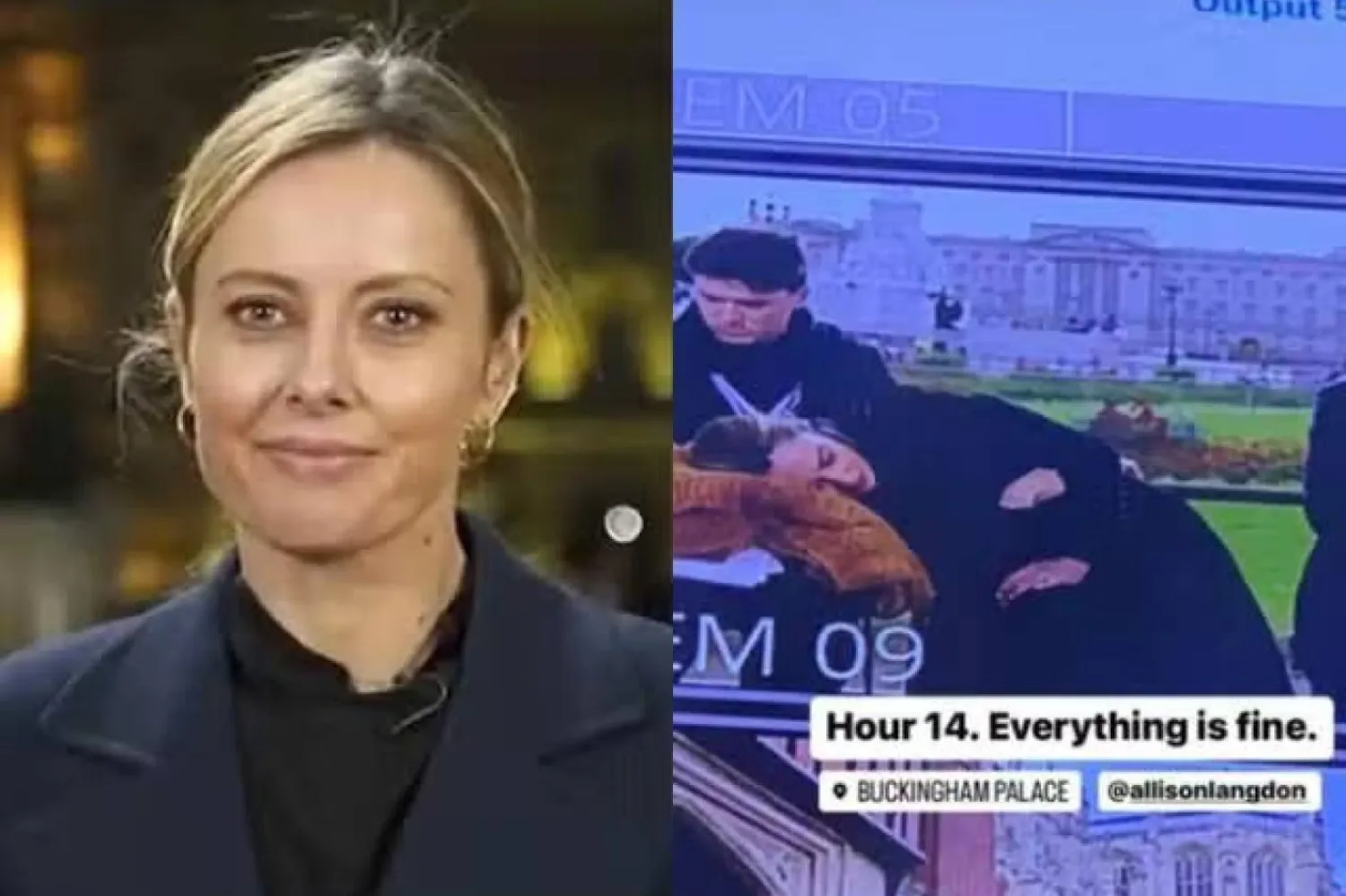 Kraliçe'nin ölümünü ve cenazesini Avustralya'nın Nine Network kanalı için Karl Stefanovic ve Allison Langdon takip etti (Nine Network / Instagram-Allison Langdon)

