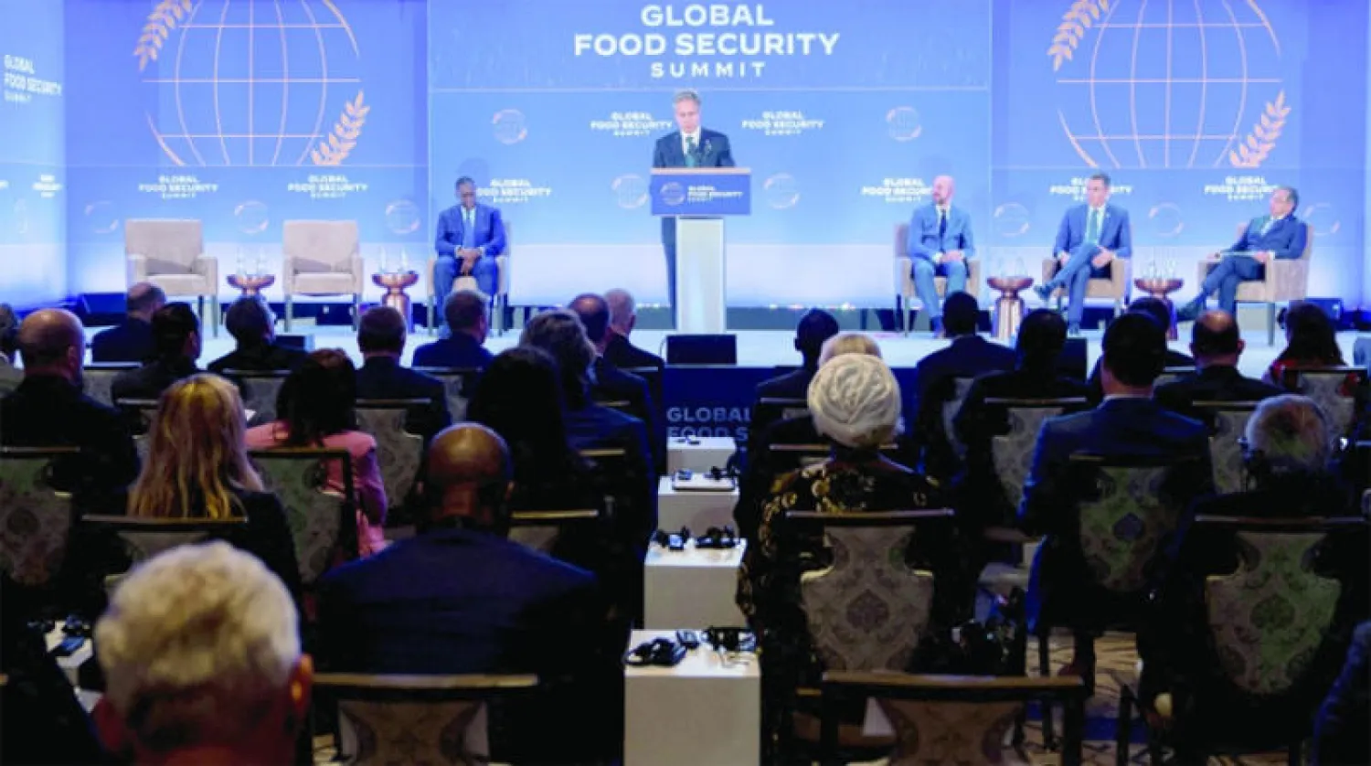 بلينكن متحدثاً في اجتماع الأمن الغذائي (رويترز)