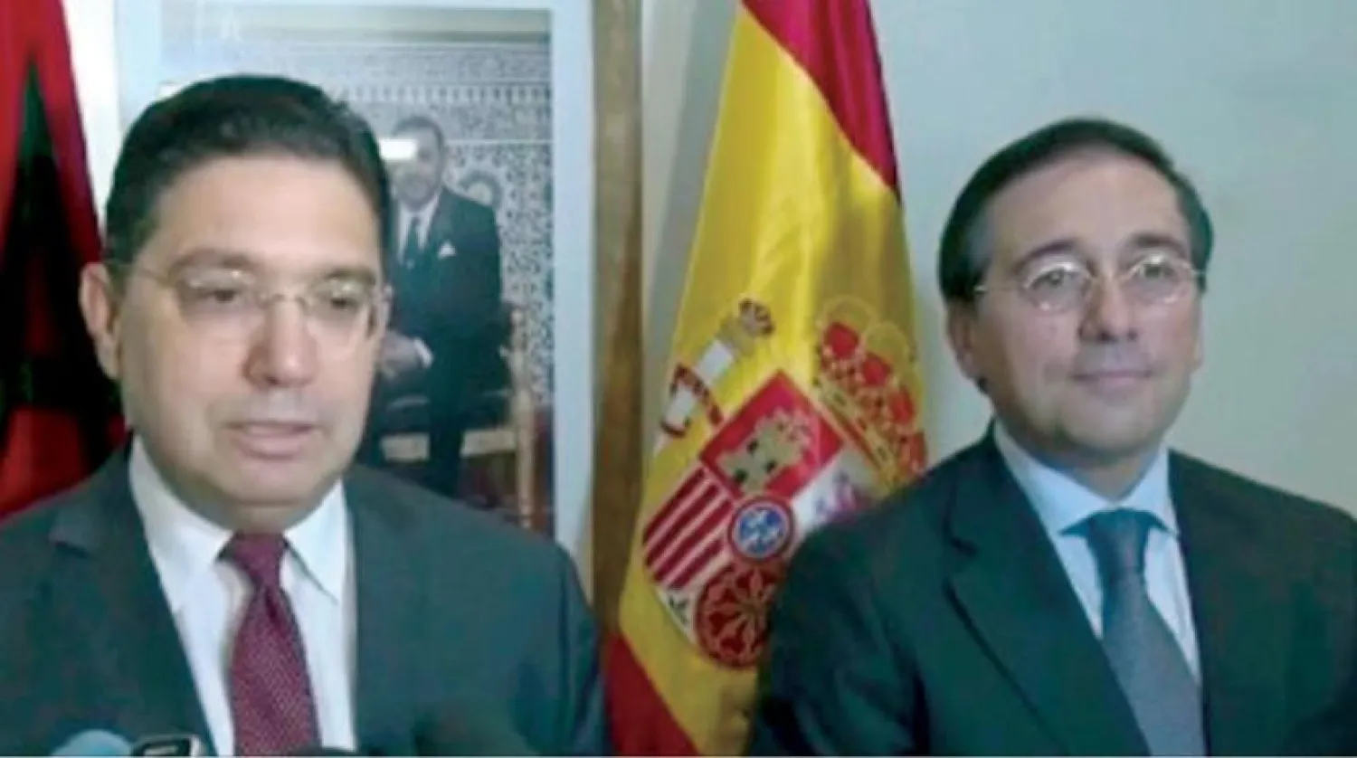 Fas Dışişleri Bakanı Nasır Burita New York'ta İspanyol mevkidaşı Jose Manuel Albares ile yaptığı görüşmede (MAP)