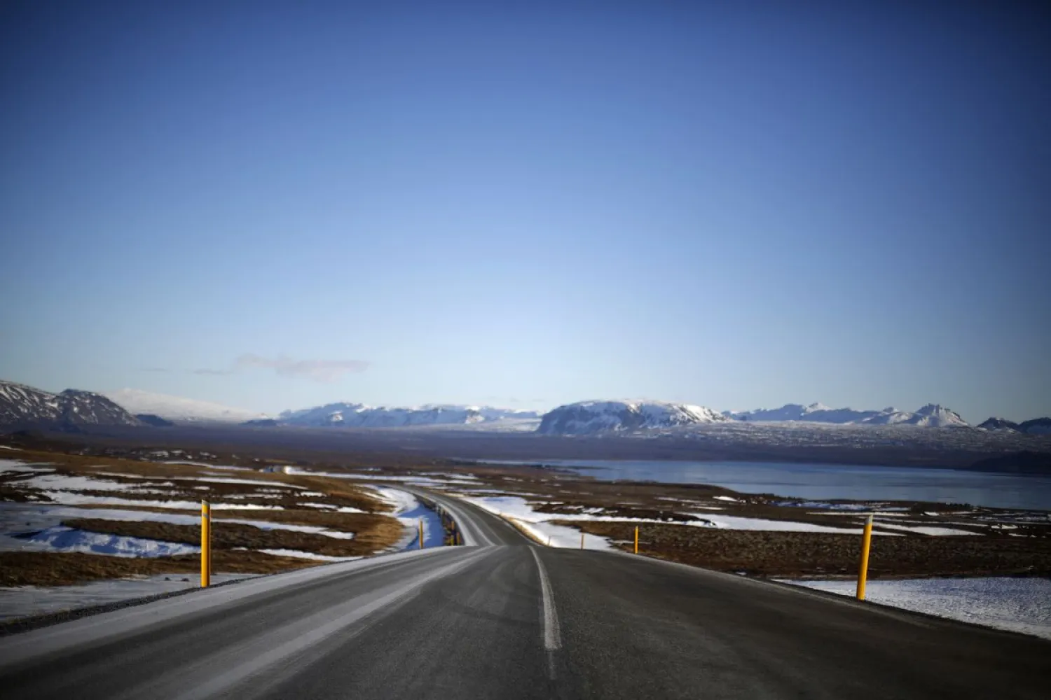 A road is seen near a lake in Iceland. Reuters file photo
