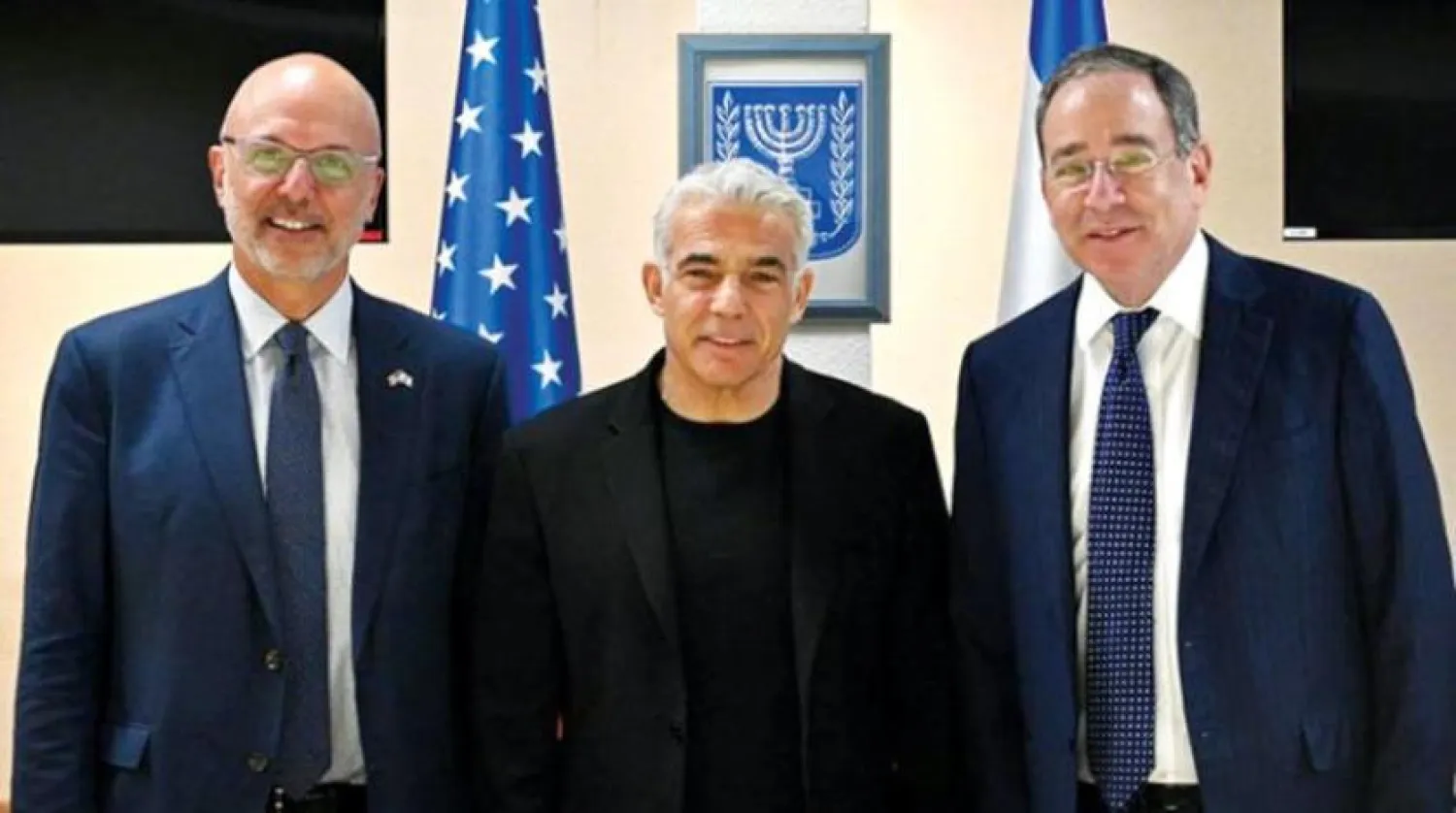 ABD’nin Kudüs Büyükelçisi Nides geçen Ağustos ayında Başbakan Lapid ve Kongre Üyesi Ted Deitch ile (Twitter hesabı)