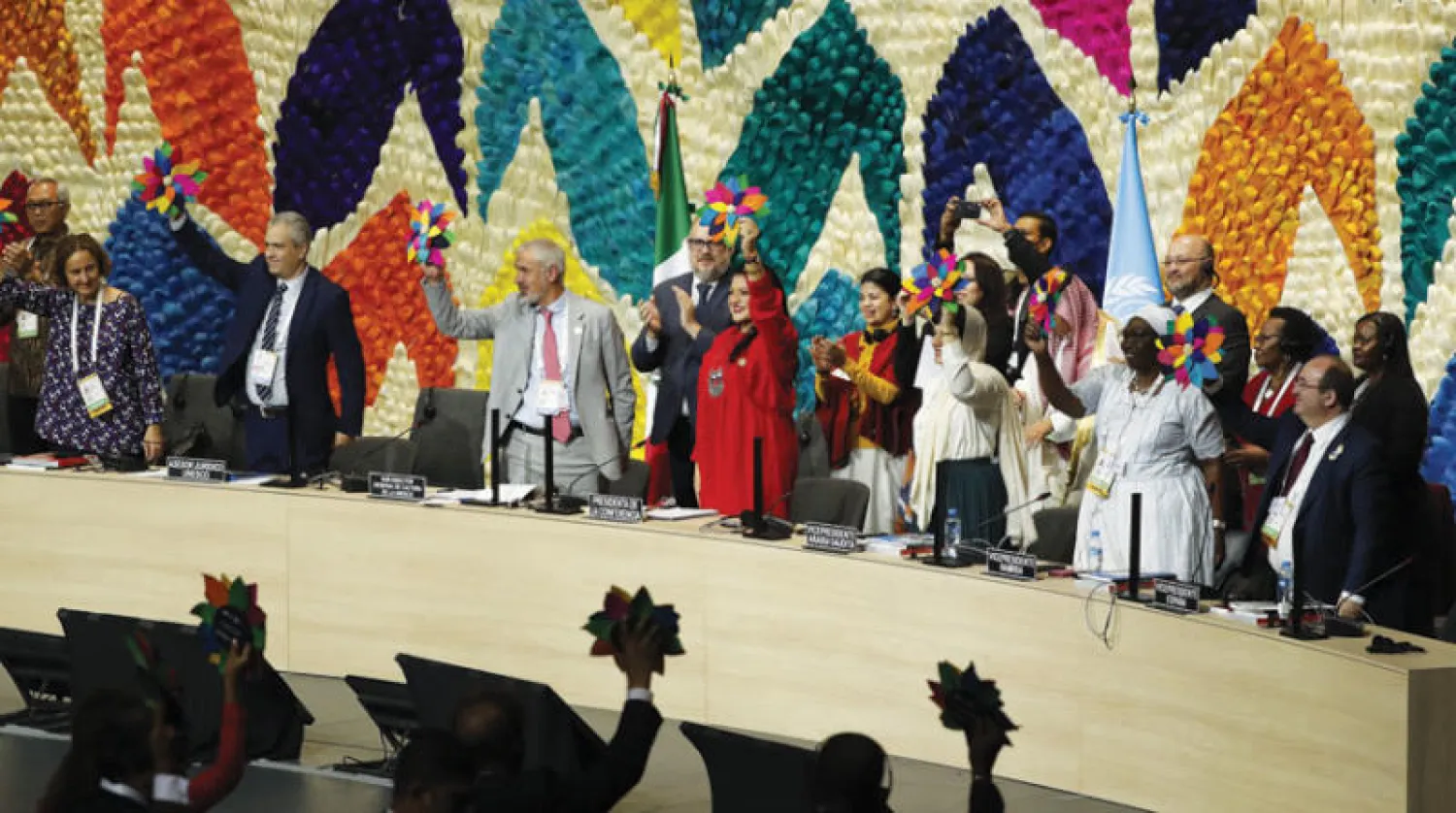 وزراء الثقافة ومندوبو 160 دولة في ختام المؤتمر الذي نظمته اليونيسكو في العاصمة المكسيكية (إ.ب.أ)