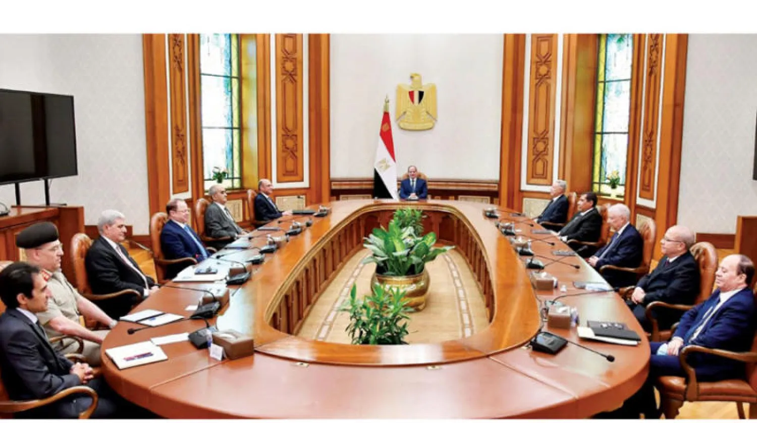 السيسي خلال لقائه أعضاء المجلس الأعلى للجهات والهيئات القضائية (الرئاسة المصرية)