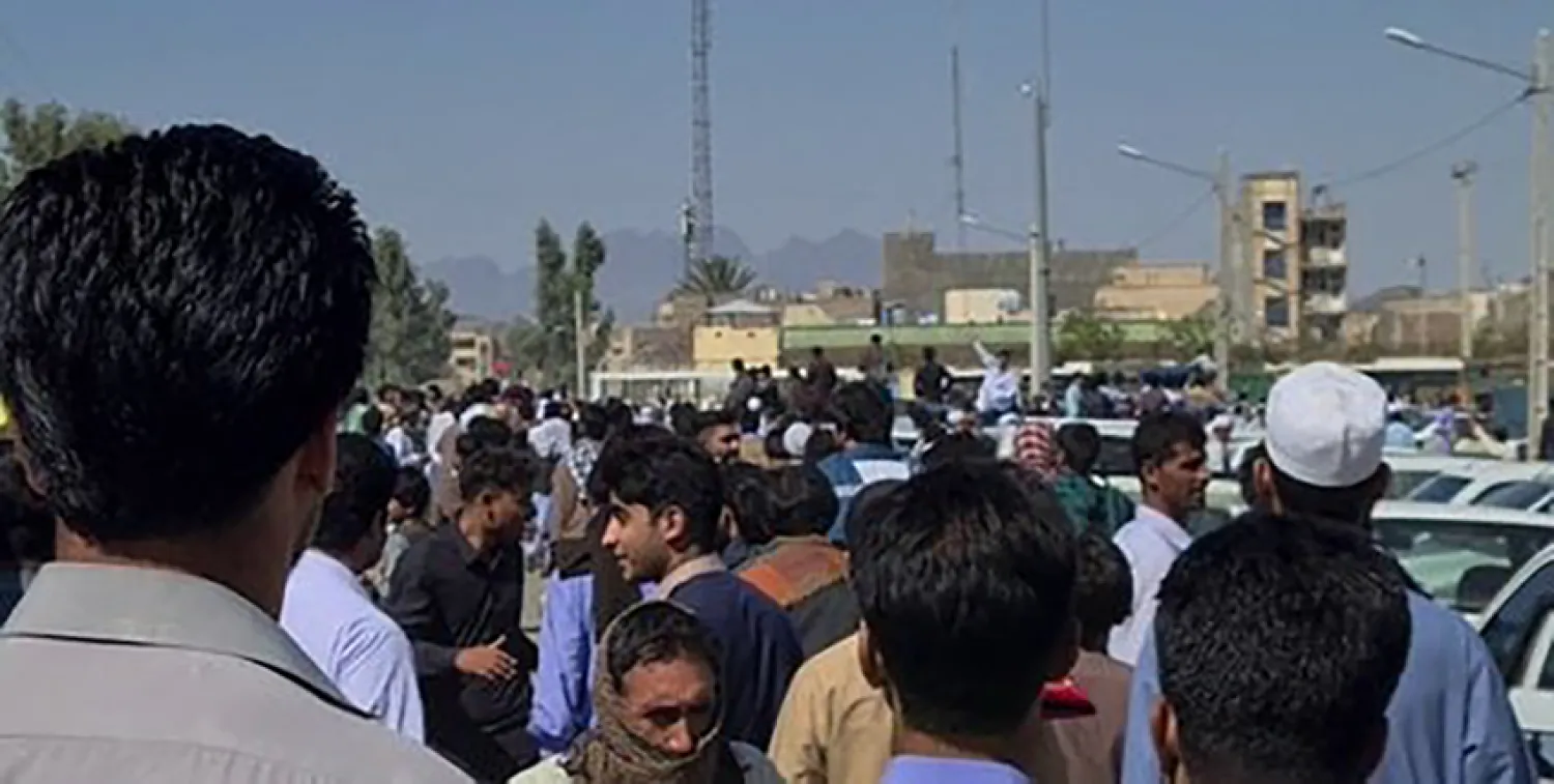 جانب من تجمهر أهالي زاهدان الجمعة الماضية