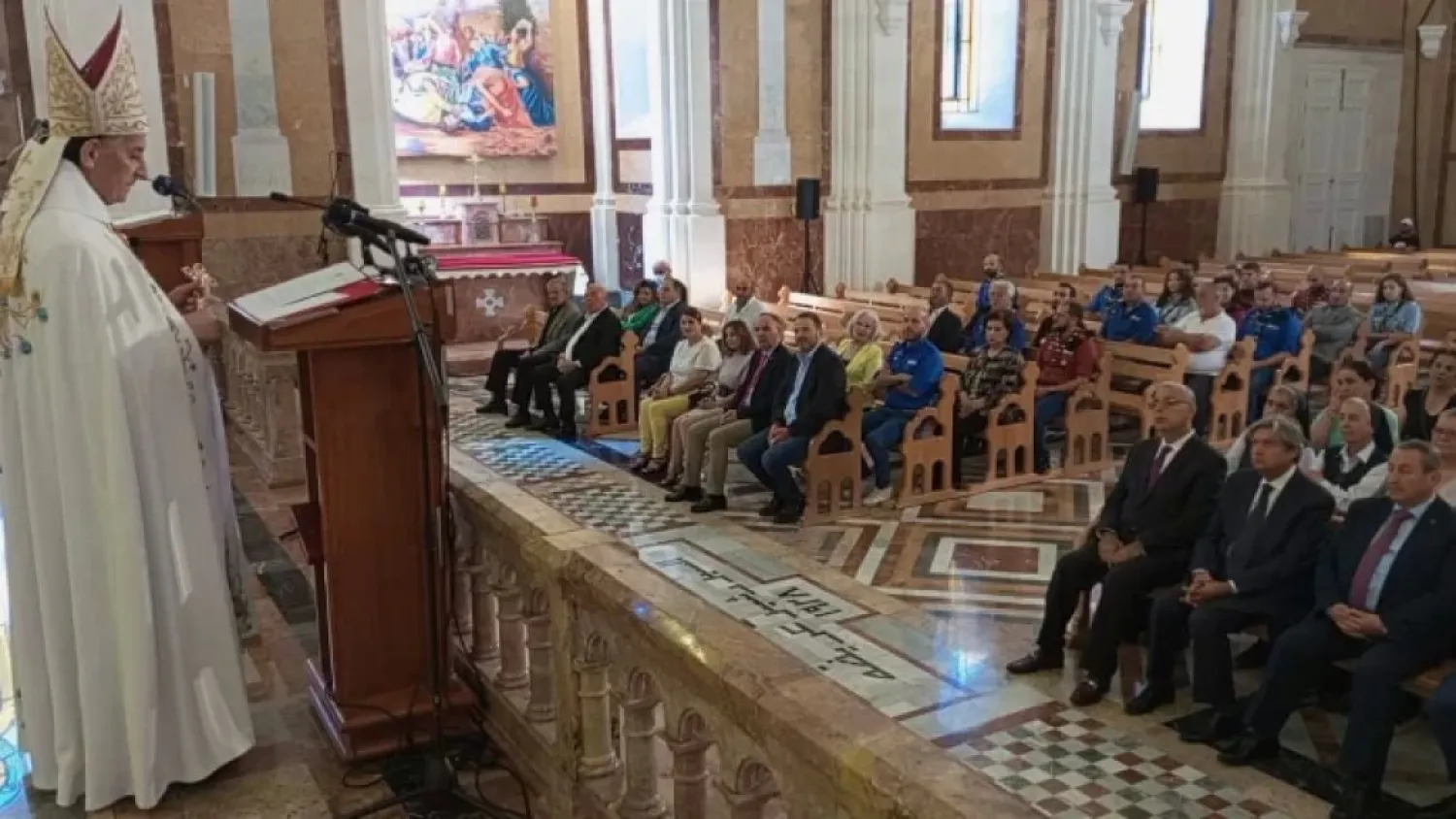 Rai delivers his sermon on Sunday. (NNA)