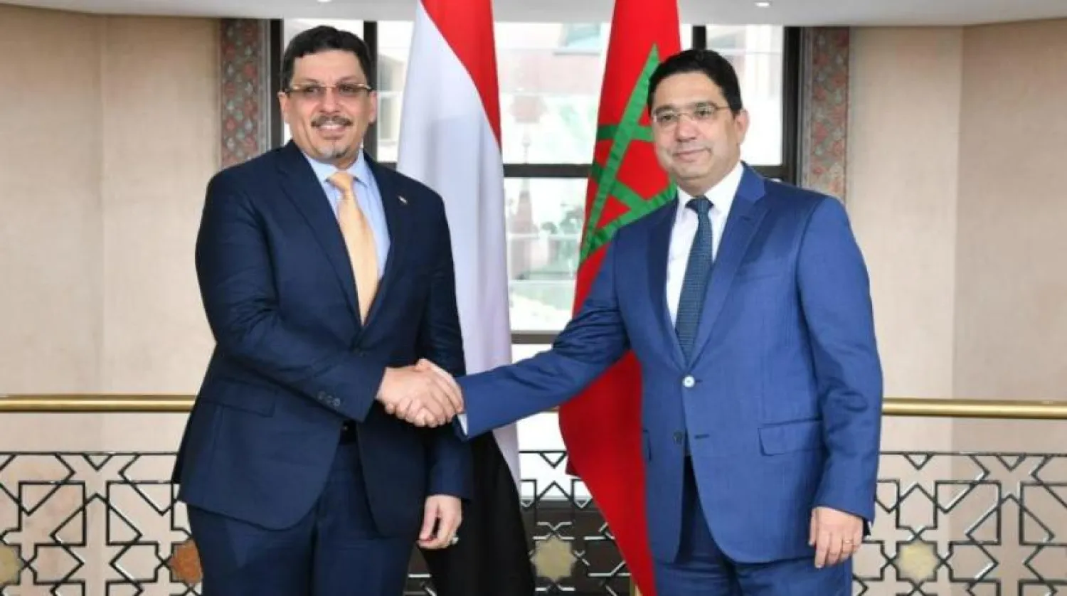 The Yemeni and Moroccan foreign ministers meet in Rabat. (MAP)