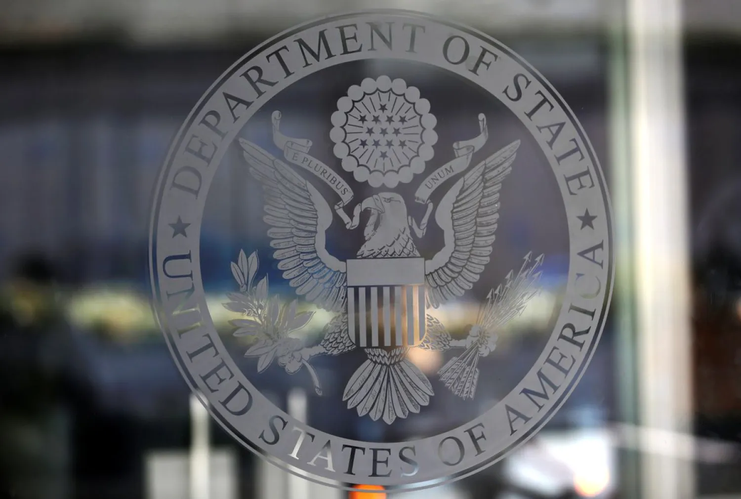 The seal of the United States Department of State is seen in Washington, US, January 26, 2017. REUTERS/Joshua Roberts