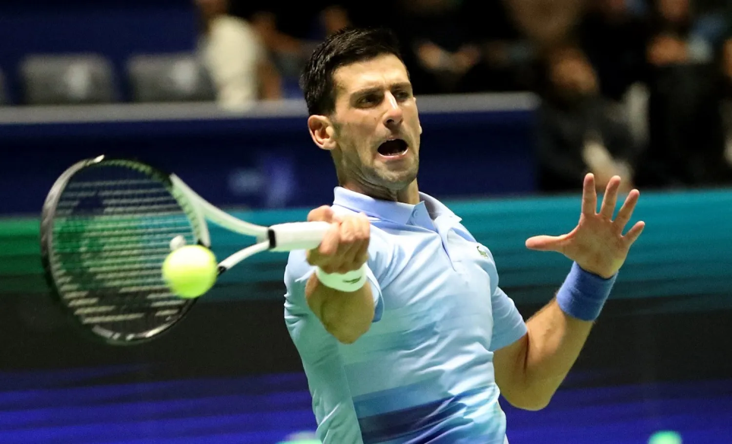 Tennis - ATP 500 - Astana Open - National Tennis Center, Astana, Kazakhstan - October 7, 2022 Serbia's Novak Djokovic in action during his quarter final match against Russia's Karen Khachanov. (Reuters)
