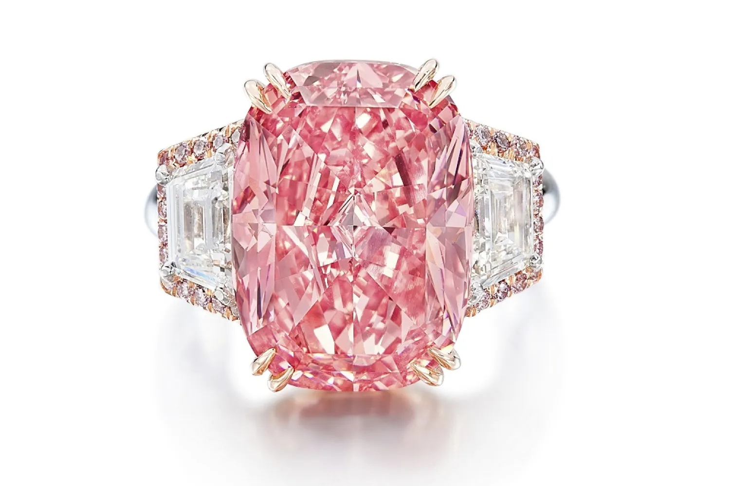 In this undated photo released by Sotheby's, The Williamson Pink Star is seen. (Sotheby's via AP)