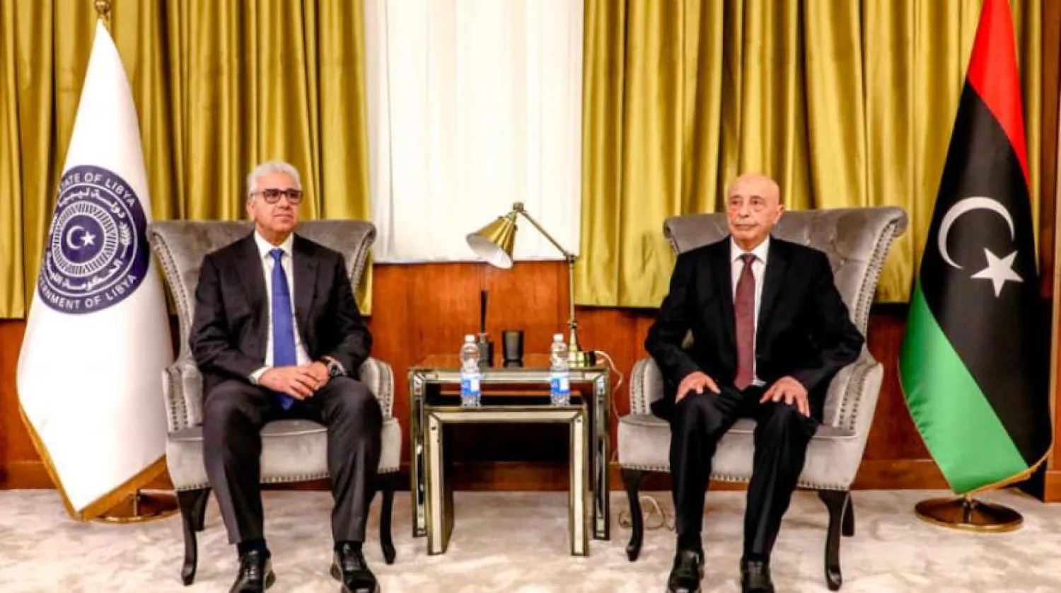 Libya Temsilciler Meclisi Başkanı Akile Salih ve İstikrar Hükümeti Başbakanı Fethi Başağa
