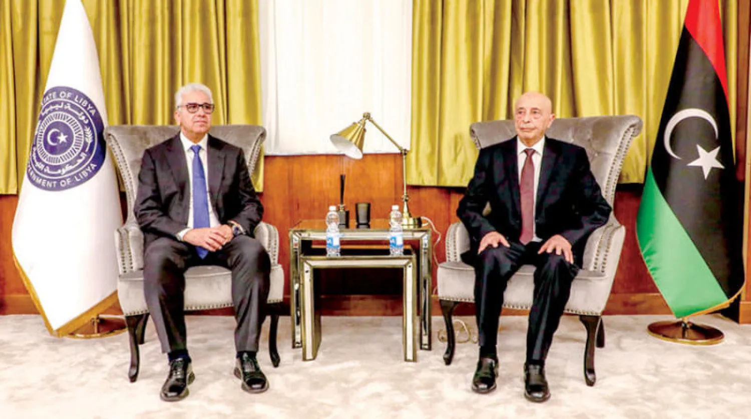 من لقاء سابق بين عقيلة صالح وفتحي باشاغا رئيس حكومة الاستقرار (الحكومة)