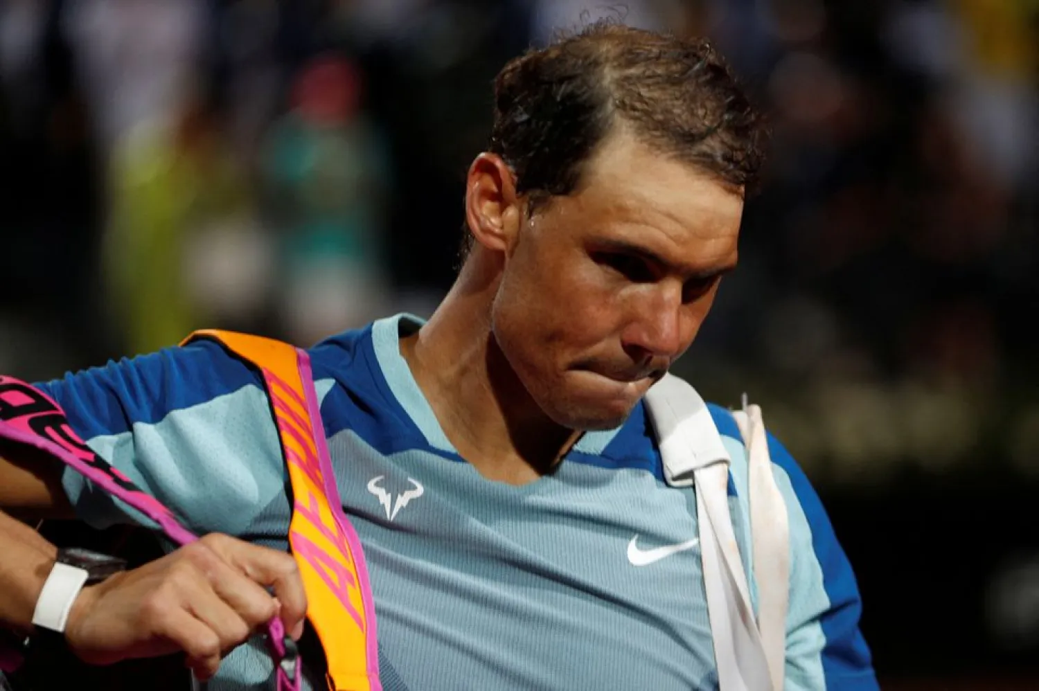 Tennis - ATP Masters 1000 - Italian Open - Foro Italico, Rome, Italy - May 12, 2022 Spain's Rafael Nadal leaves court after losing his third round match against Canada's Denis Shapovalov REUTERS/Guglielmo Mangiapane/File Photo