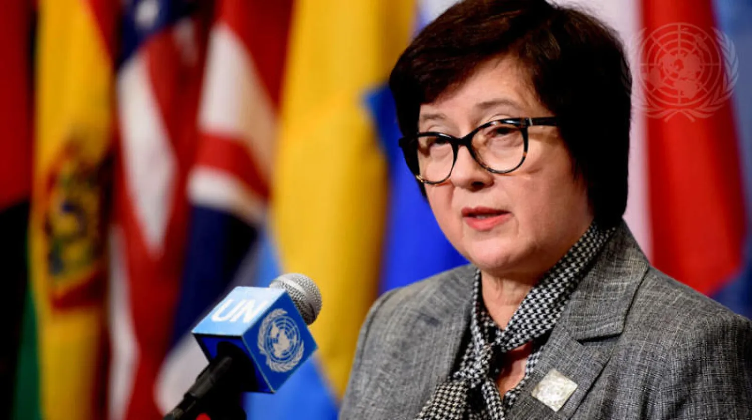 صورة من حساب الأمم المتحدة في «تويتر» للمنسقة الخاصة للبنان يوانا فرونتسكا