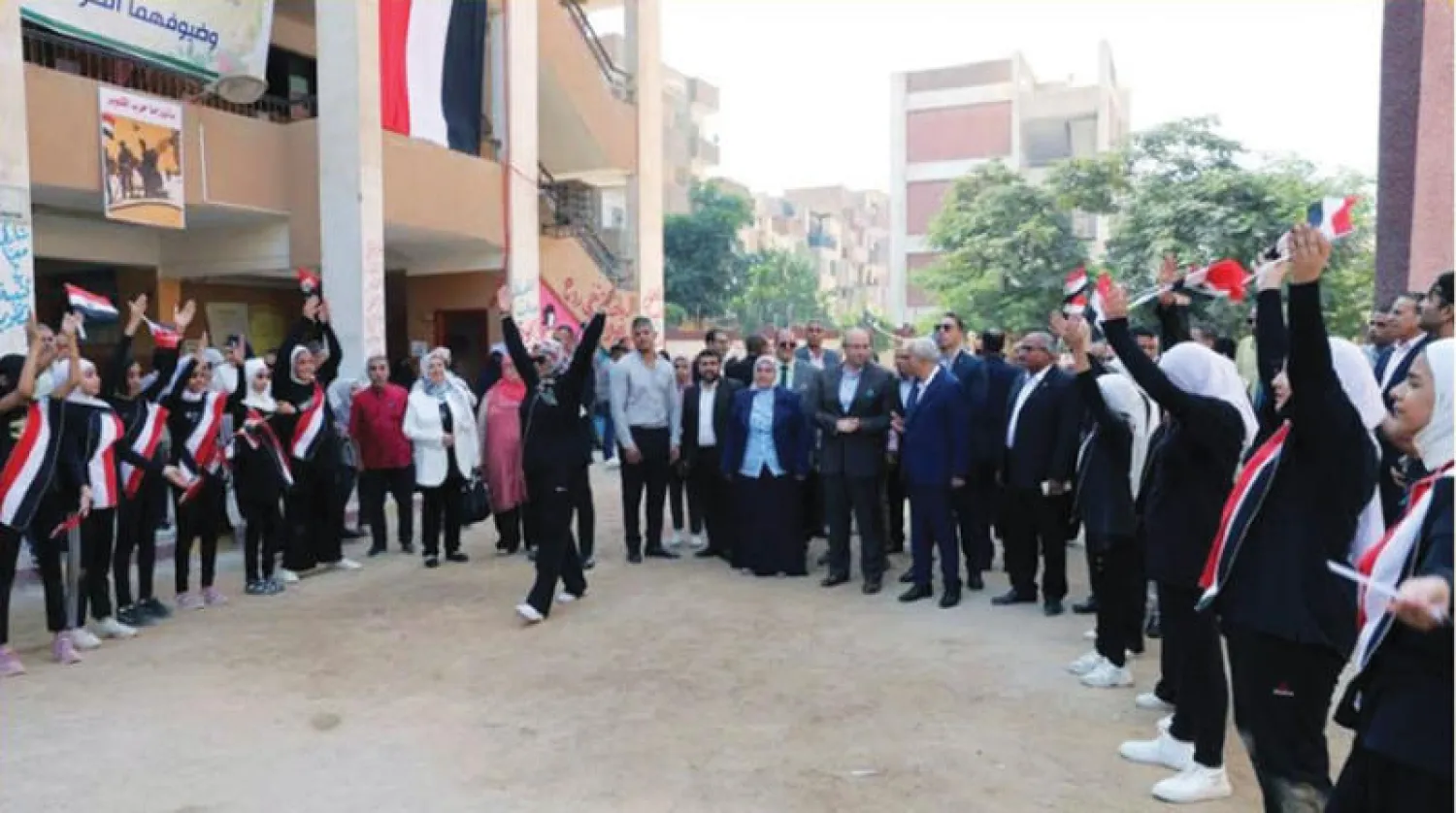 فعاليات النشاط الصباحي في مدرسة مصرية (وزارة التربية والتعليم)