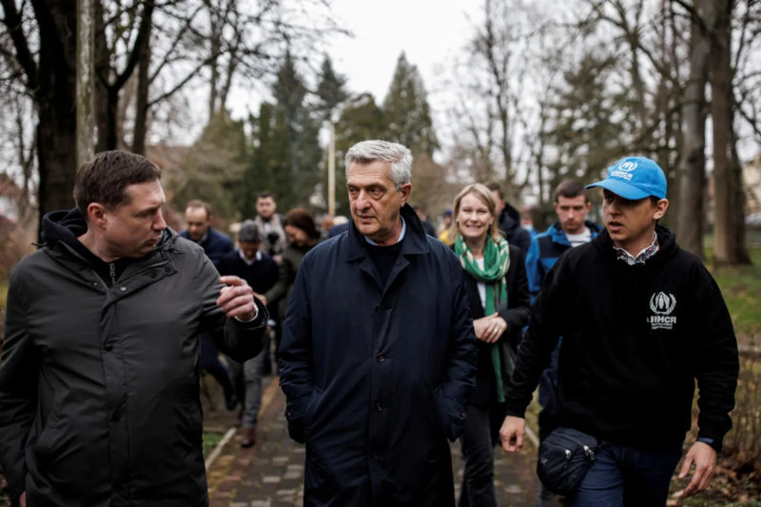 مفوض الأمم المتحدة السامي لشؤون اللاجئين فيليبو غراندي خلال زيارة سابقة لأوكرانيا (رويترز)