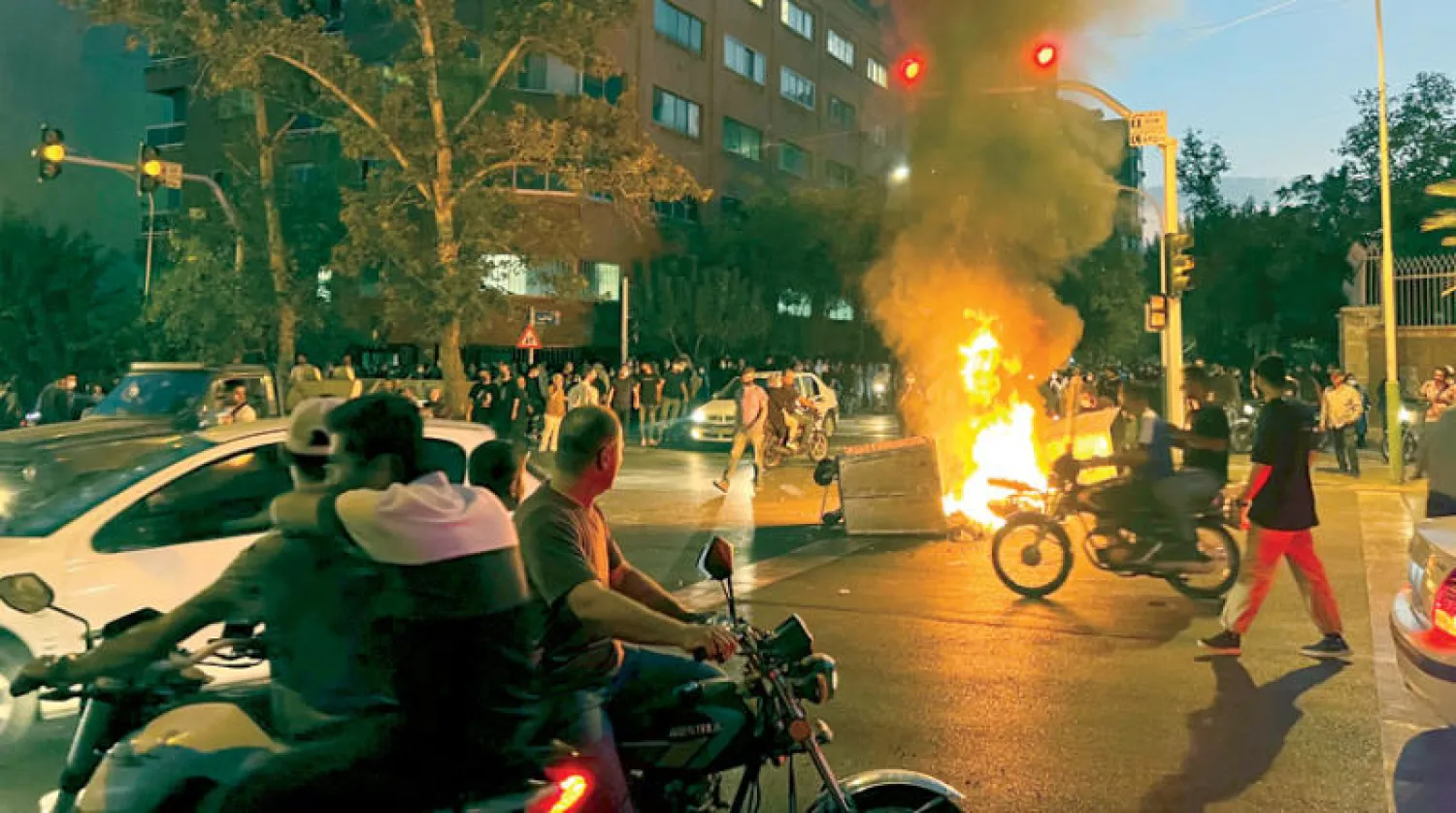 جانب من المسيرات الاحتجاجية في طهران (أ.ب)