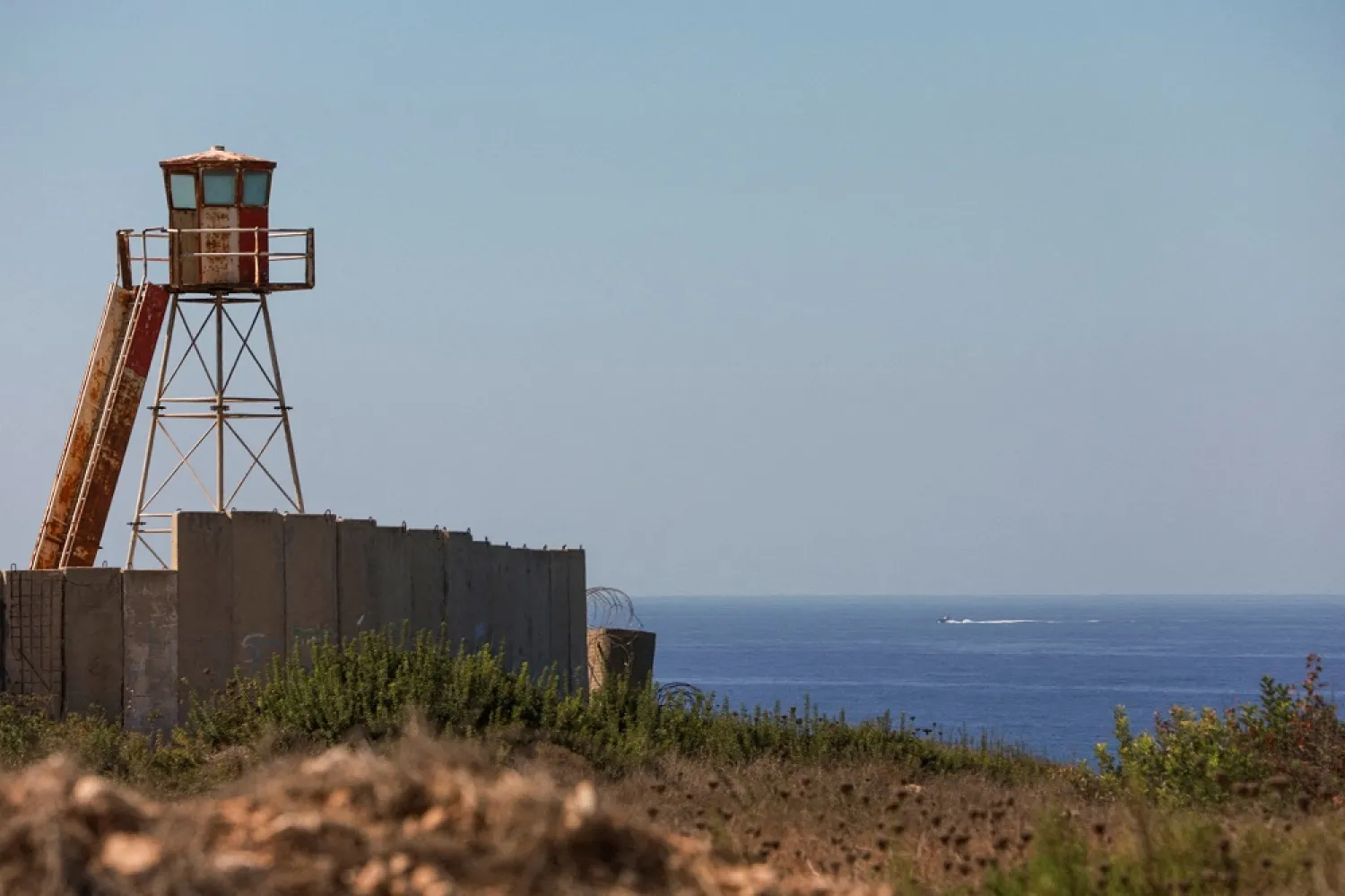 A deserted post for the Lebanese army is seen in Naqoura, near the Lebanese-Israeli border, southern Lebanon, October 6, 2022. (Reuters)