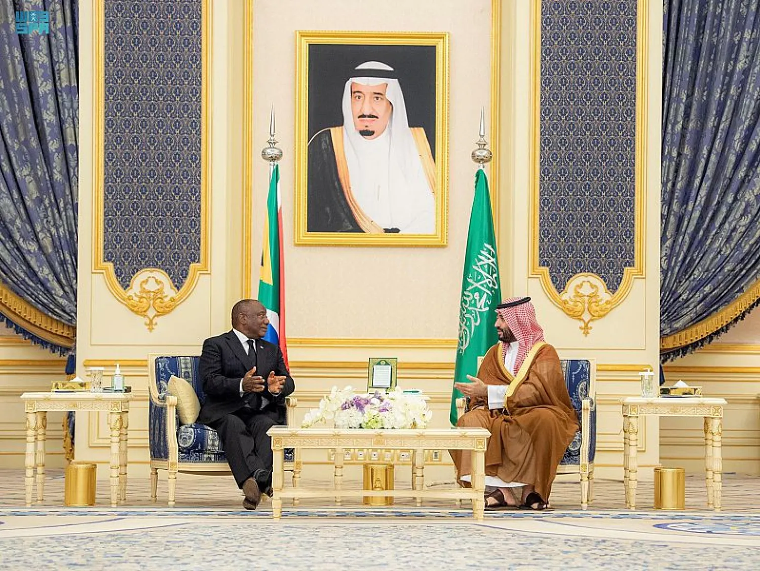 The Saudi Crown Prince and the President of South Africa witnessed the ceremony of exchanging an agreement, cooperation program and bilateral memoranda of understanding. SPA