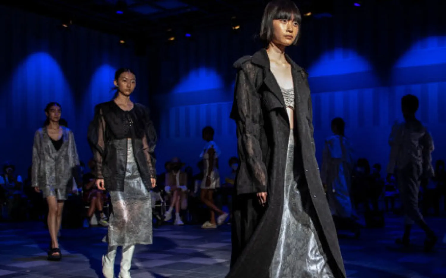 (FILES) In this file photo taken on August 31, 2022, models display creations from the AYÂME 2023 S/S Collection by Japanese designer Aya Takeshima at Tokyo Fashion Week in Tokyo. Picture:AFP.
