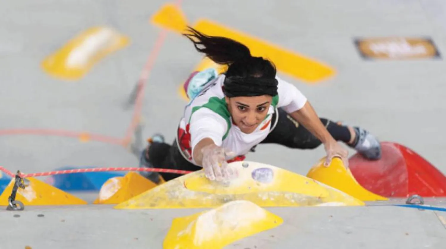Iranian climber Elnaz Rekabi during her participation in the championship in Seoul last Sunday (AFP)