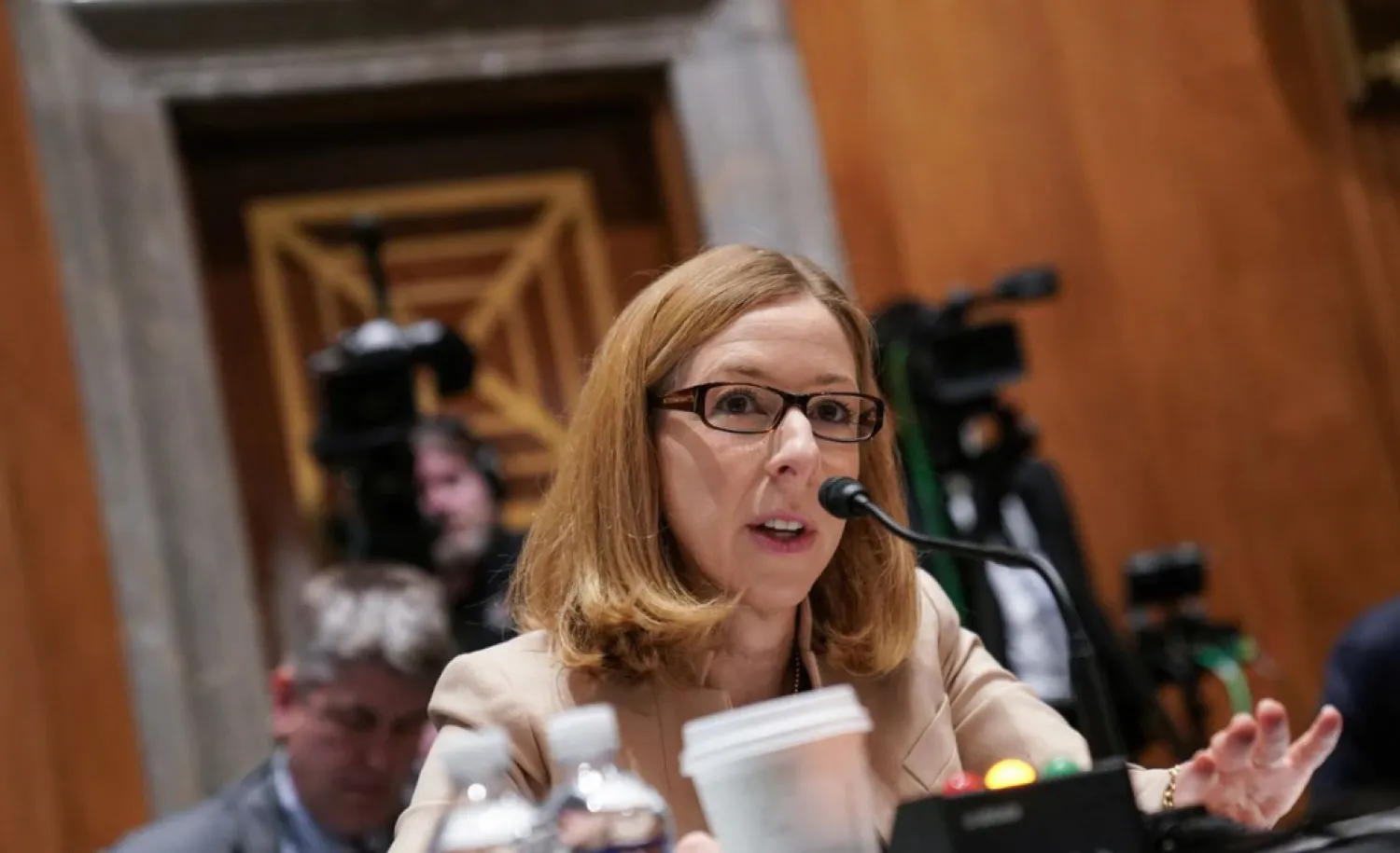 FILE PHOTO - Elizabeth Rosenberg, Assistant Secretary for Terrorist Financing and Financial Crimes at the US.Department of the Treasury, speaks during a Senate Foreign Relations Committee hearing titled, “Keeping the Pressure on Russia and its Enablers: Examining the Reach of and Next Steps for US Sanctions” on Capitol Hill in Washington, D.C., US, Sept. 28, 2022. REUTERS/Sarah Silbiger
