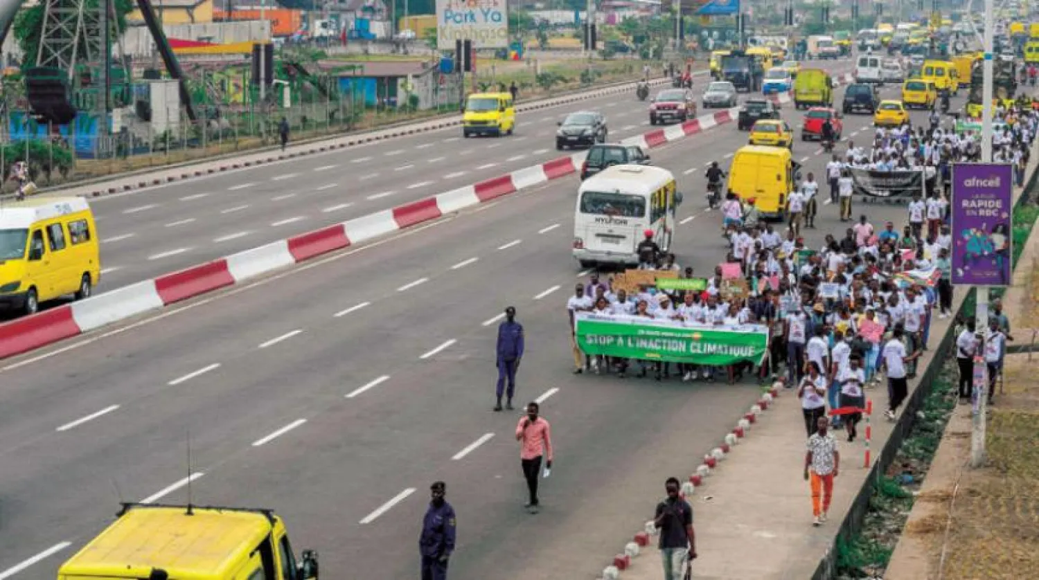 People rally against climate change in Kinshasa in September. (AFP)