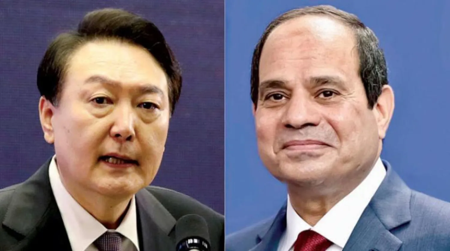 A picture of Egypt’s President Abdel Fattah al-Sisi and his South Korea’s counterpart Yoon Suk-yeol published by Bassam Rady on his official Facebook page. 
