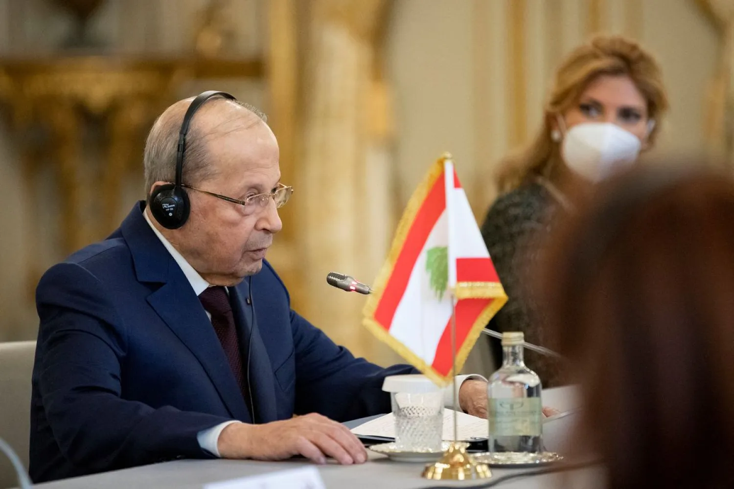 Lebanese President Michel Aoun, March 22, 2022. Italian Presidency Press Office via REUTERS