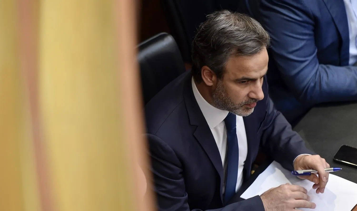 Lebanese MP and presidential candidate Michel Mouawad attends a parliament session to elect a new president of Lebanon, at the Parliament building in Beirut, Lebanon, 24 October 2022. (EPA)