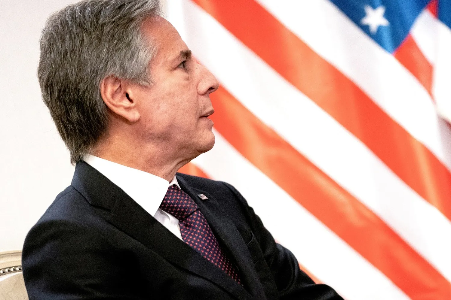 US Secretary of State Antony Blinken looks on during a meeting with Israeli President Isaac Herzog, not pictured, in Washington, DC, on October 25, 2022. (Reuters)