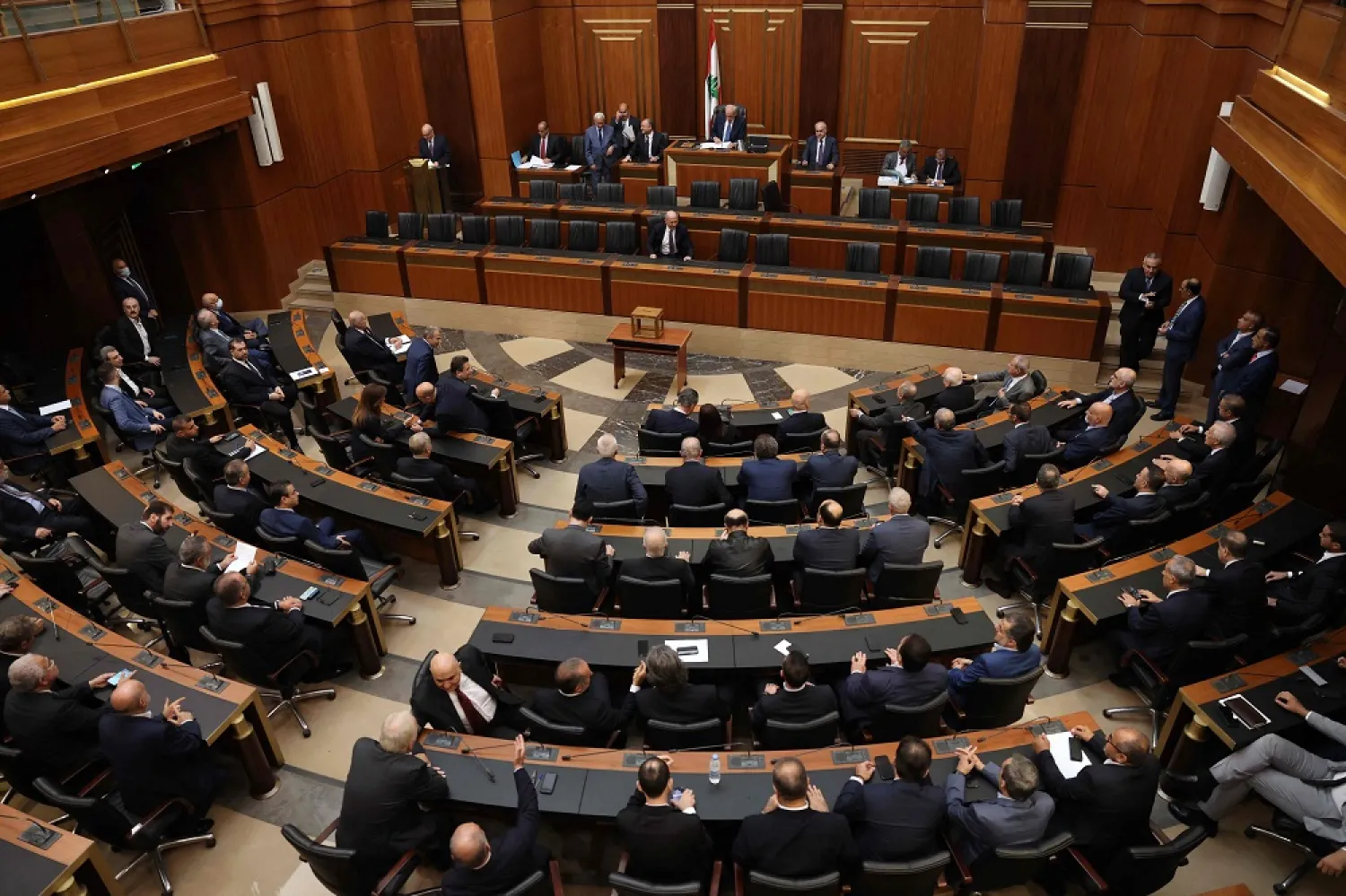 A picture shows a view of the Lebanese Parliament convened for the 4th session to elect a new President in Beirut on October 24, 2022. (AFP)