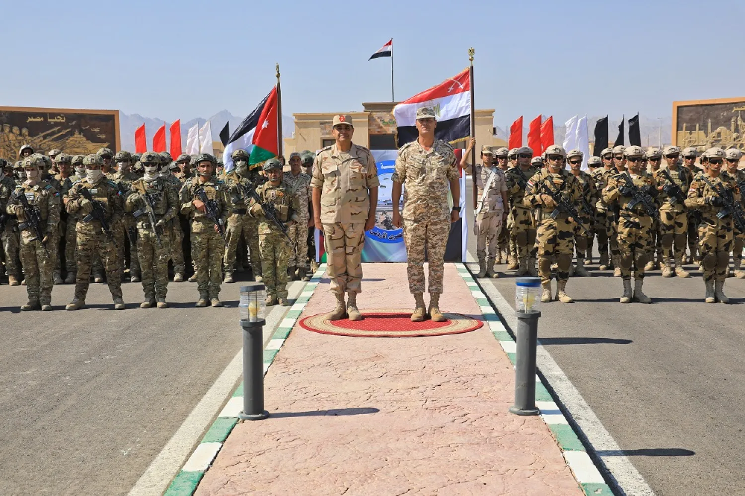 The Egyptian and Jordanian armed forces kicked off the Aqaba 7 military drill in Egypt's Southern Military District. (Petra news agency)
