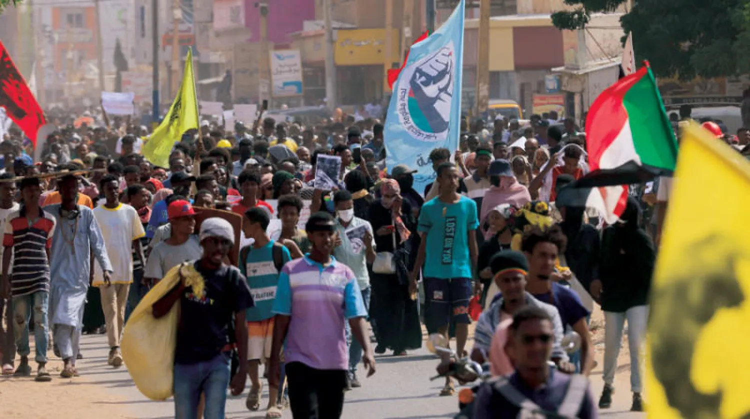 جانب من احتجاجات في الخرطوم تطالب بالحكم المدني 30 أكتوبر (رويترز)