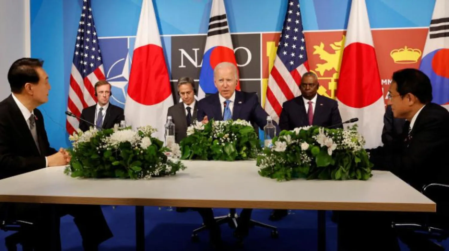 Güney Kore Devlet Başkanı Yoon Suk-yeol, ABD Başkanı Joe Biden ve Japonya Başbakanı Fumiyo Kişida, kasım ayında bir araya gelecek. (Reuters)