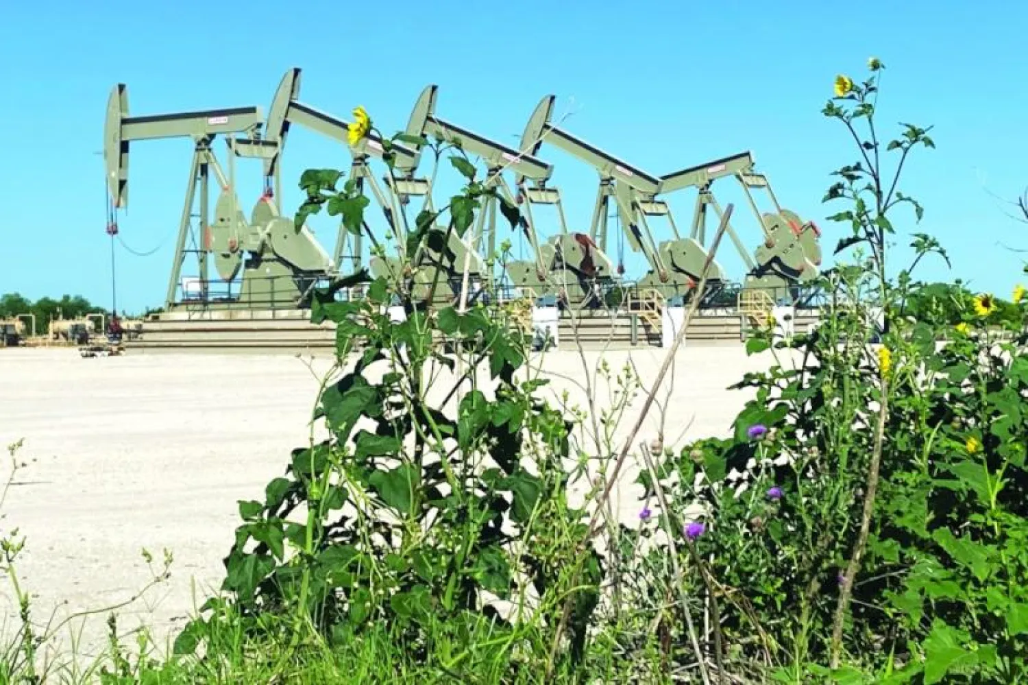 بئر نفط في حقل إيغل فورد شيل في تكساس (رويترز)