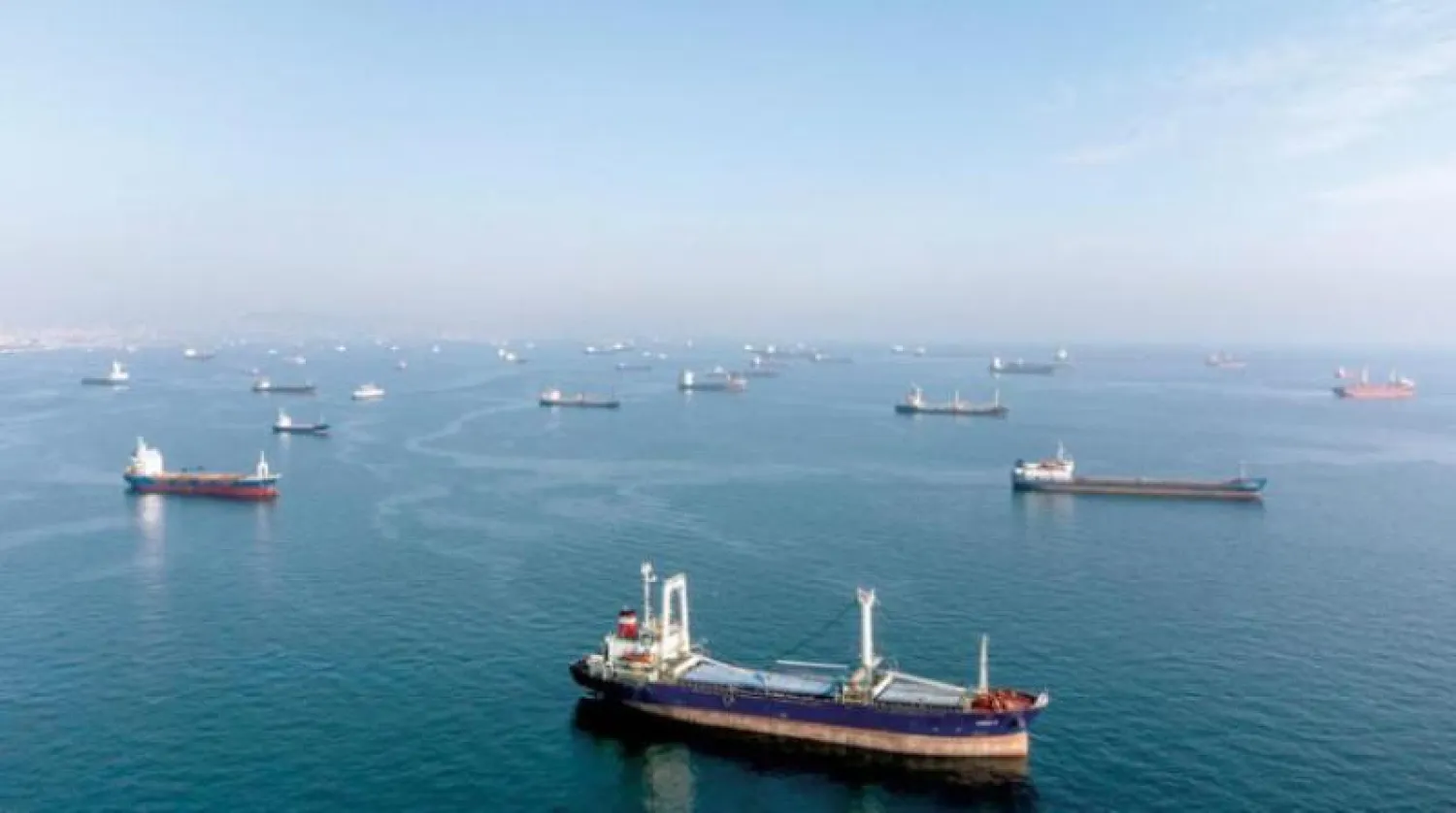 سفن تنتظر عبور ممر البحر الأسود للحبوب (أ.ف.ب)