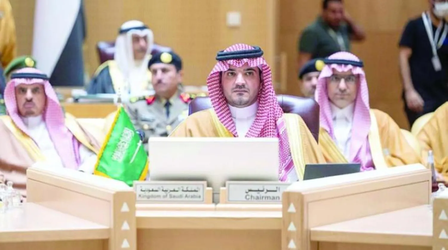 Saudi Interior Minister Prince Abdulaziz bin Saud bin Naif chairing the meeting (SPA)