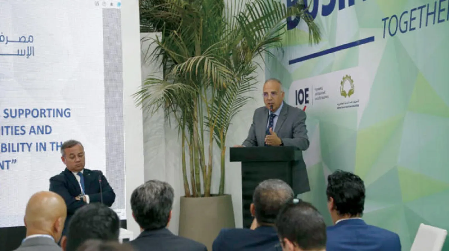 هاني سويلم متحدثاً ضمن فعاليات مؤتمر الأمم المتحدة للمناخ بشرم الشيخ (وزارة الموارد المائية المصرية)