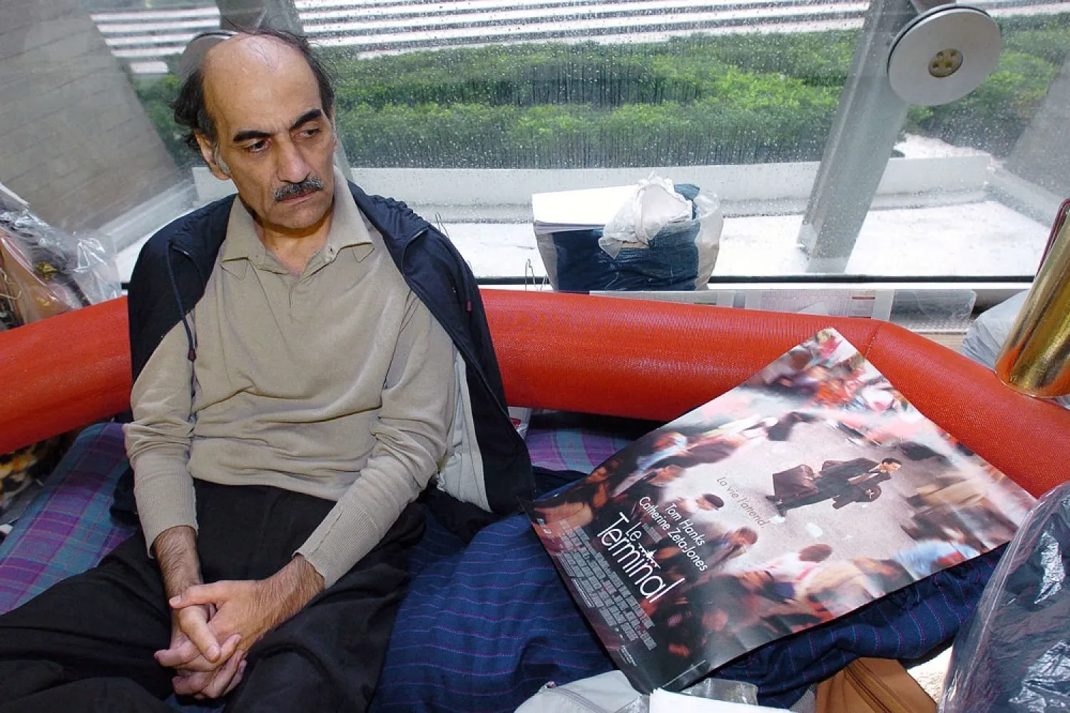 Mehran Karimi Nasseri, pictured at Charles de Gaulle airport in 2004. (AFP)