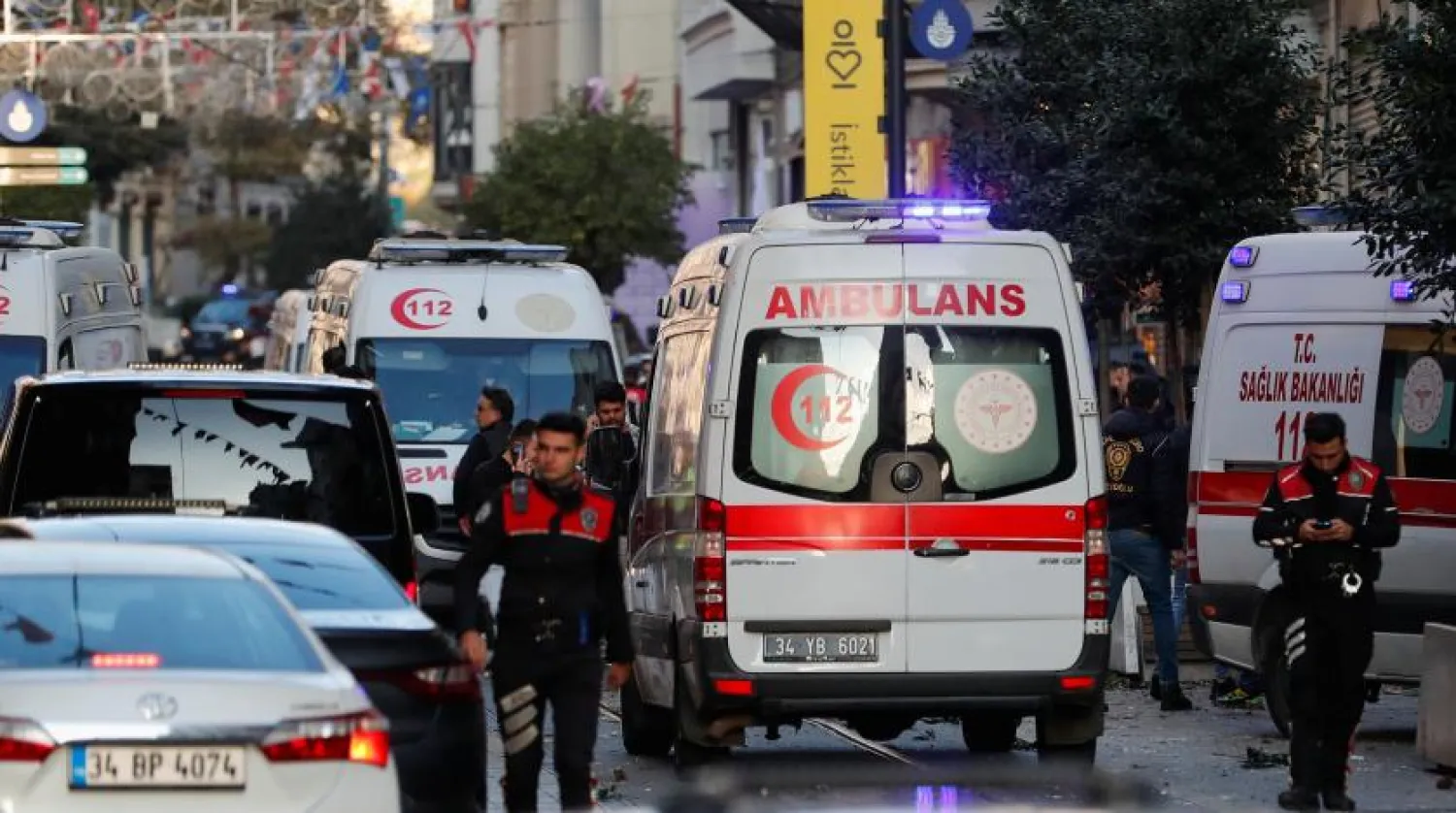 Ambulances arrive near the scene following an explosion in central Istanbul's Taksim area, Turkey November 13, 2022. REUTERS/Kemal Aslan