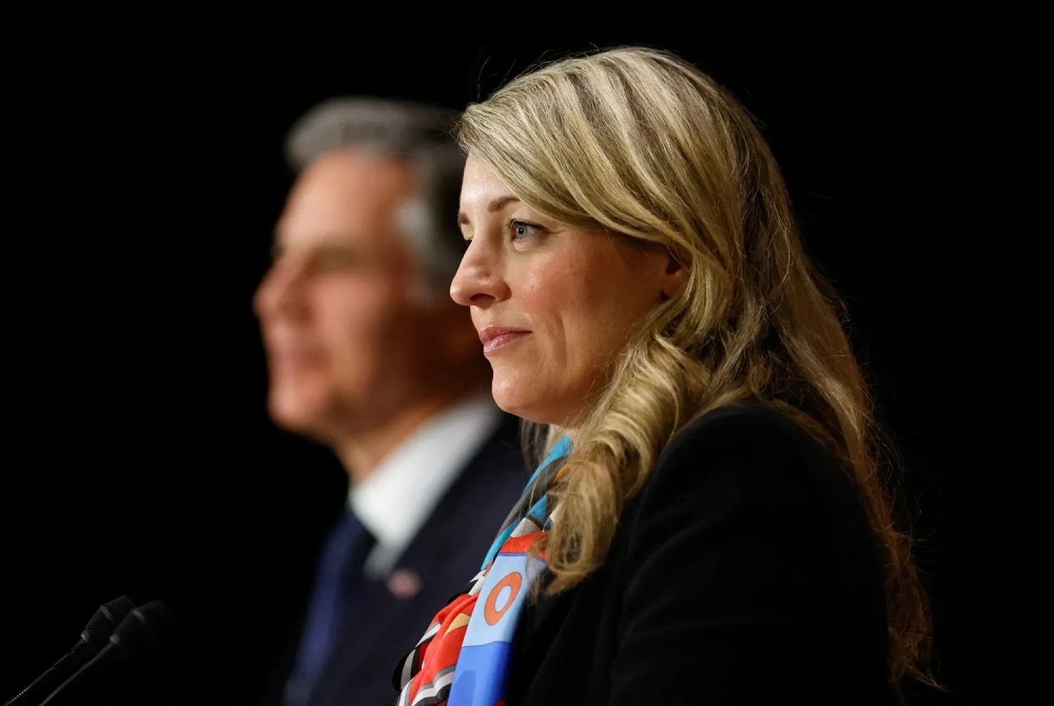 Canada's Foreign Minister Melanie Joly and US Secretary of State Antony Blinken hold a news conference, in Ottawa, Ontario, Canada October 27, 2022. (Reuters)