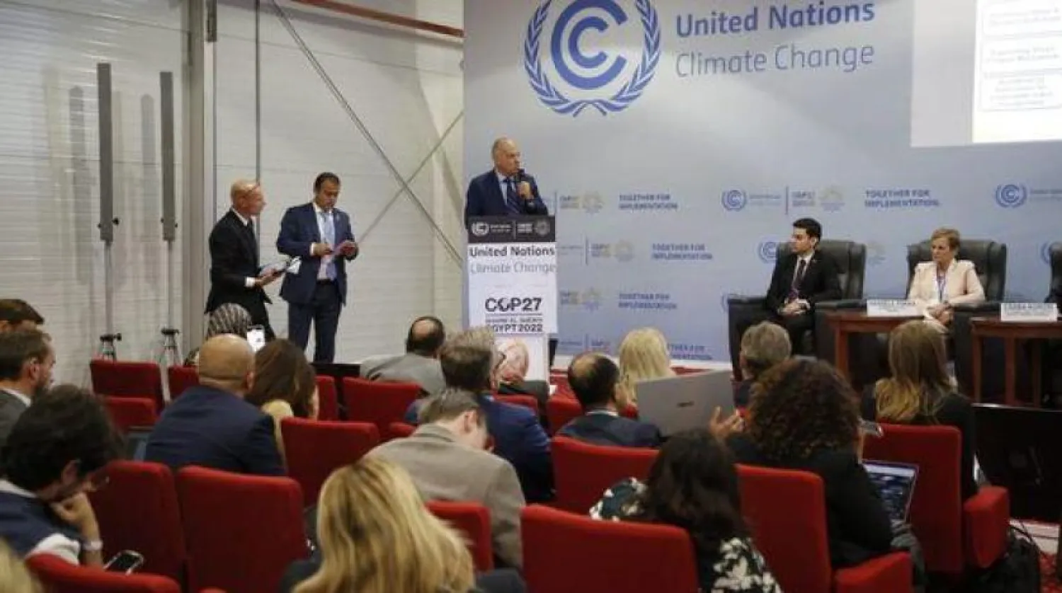  Egypt’s Irrigation Minister during the conclusion of the Water Day, which was held on the sidelines of the Climate Summit in Sharm El-Sheikh (Egyptian government) 