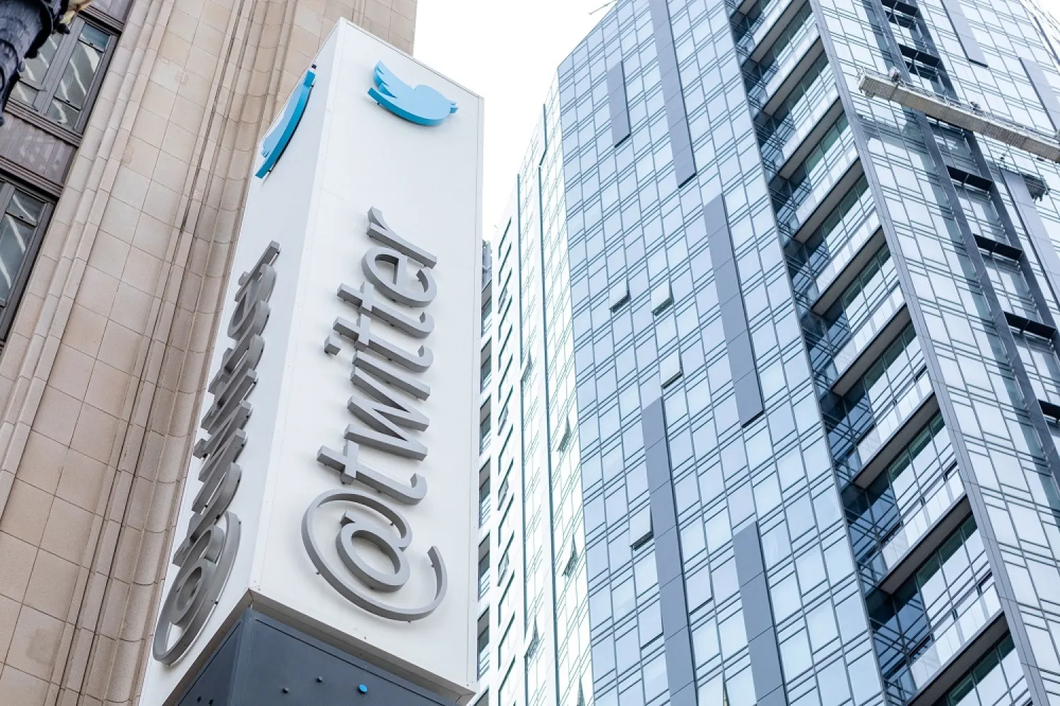 In this file photo taken on October 28, 2022 The Twitter sign is seen at their headquarters on October 28, 2022 in San Francisco, California. (AFP)